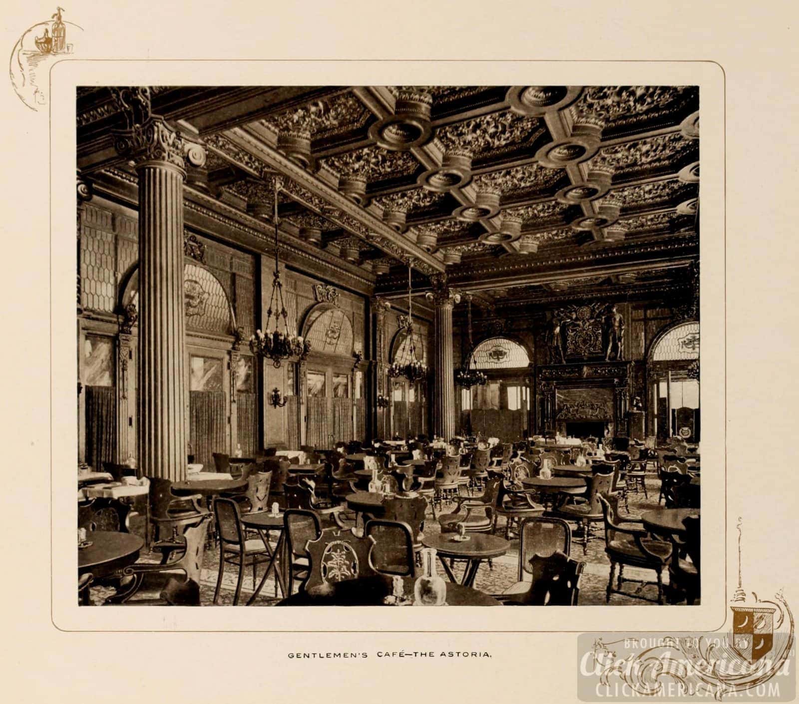The Gentleman's Cafe at the Astoria in 1903