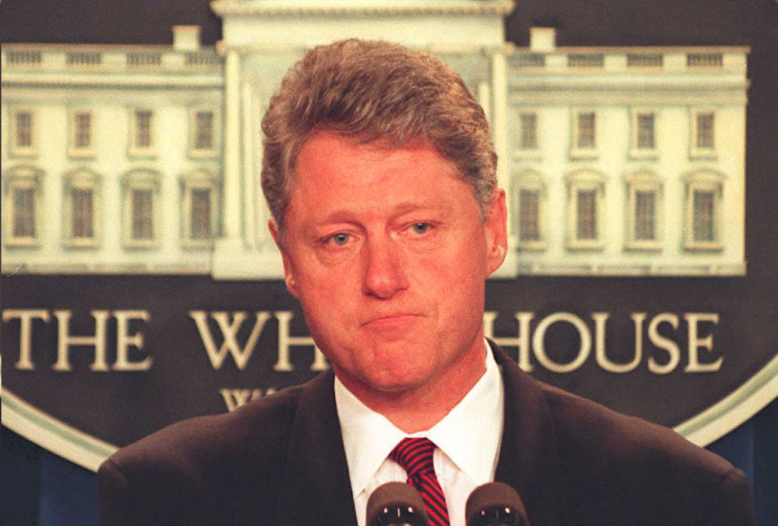 Former President Bill Clinton addressed the Disneyland threat at a White House press conference about the Oklahoma City bombing.