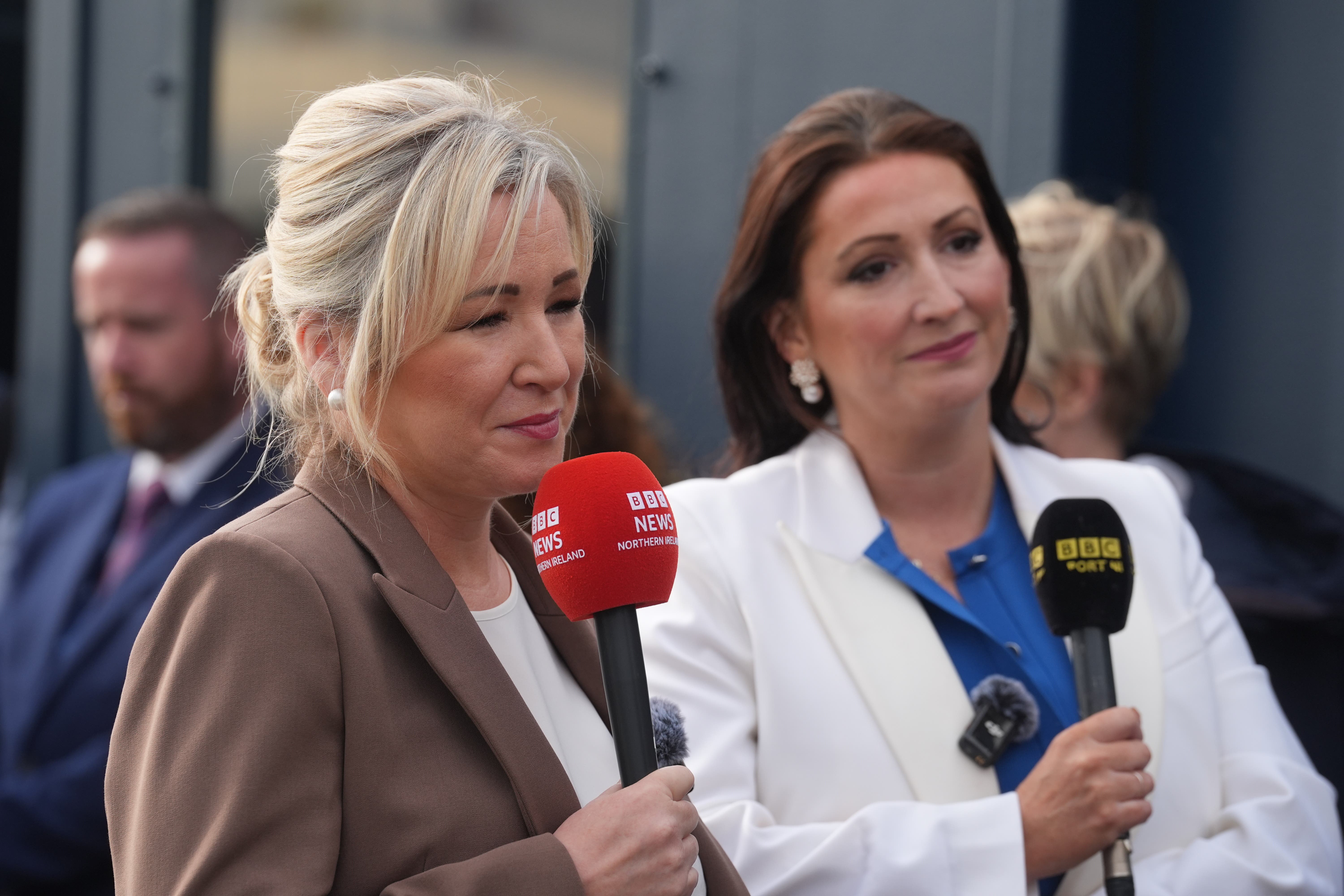 Northern Ireland First Minister Michelle O’Neill and deputy First Minister Emma Little-Pengelly visited the Open (Brian Lawless/PA)