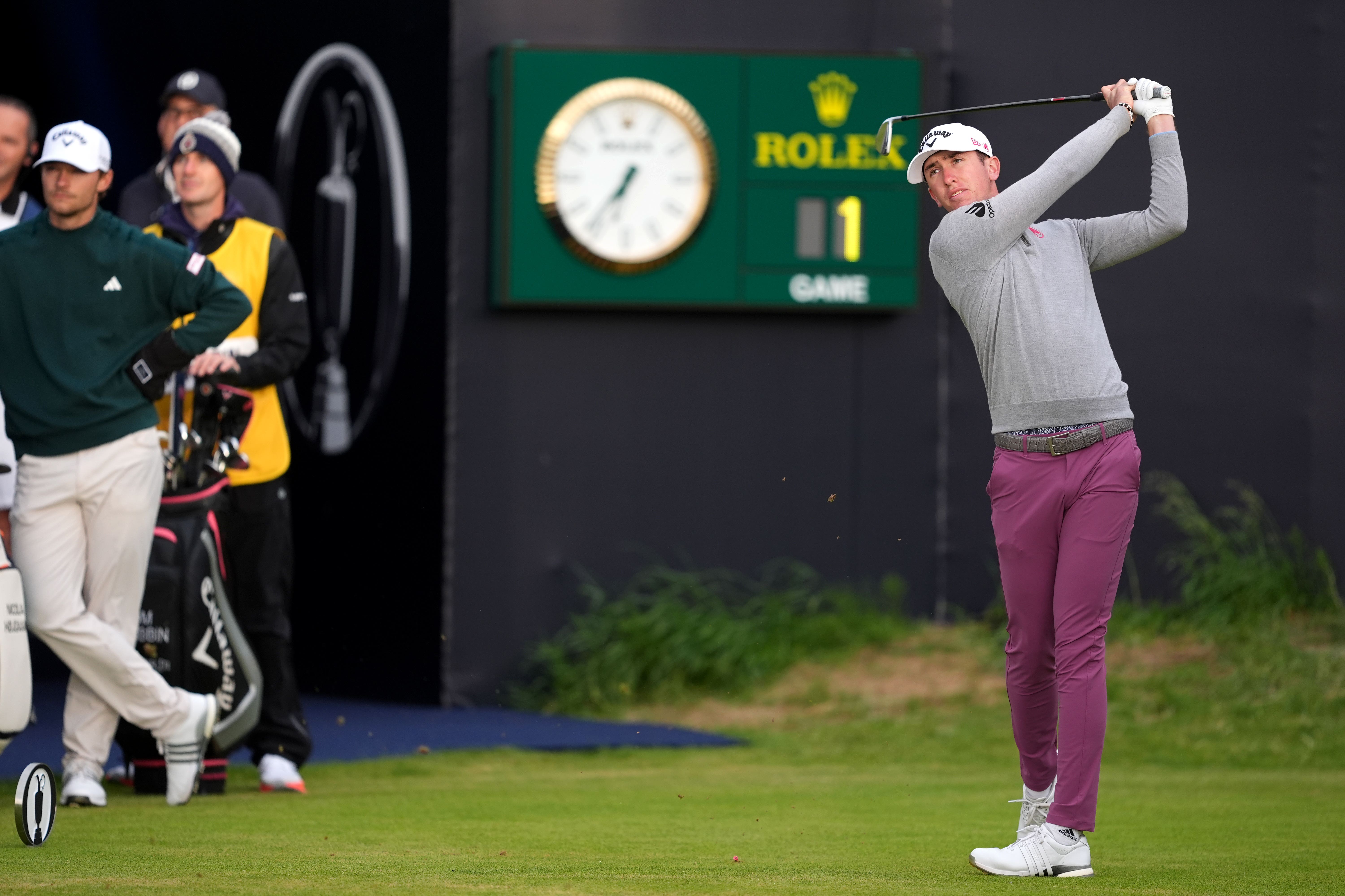 Northern Ireland’s Tom McKibbin held a share of the early lead at The Open (Brian Lawless/PA)
