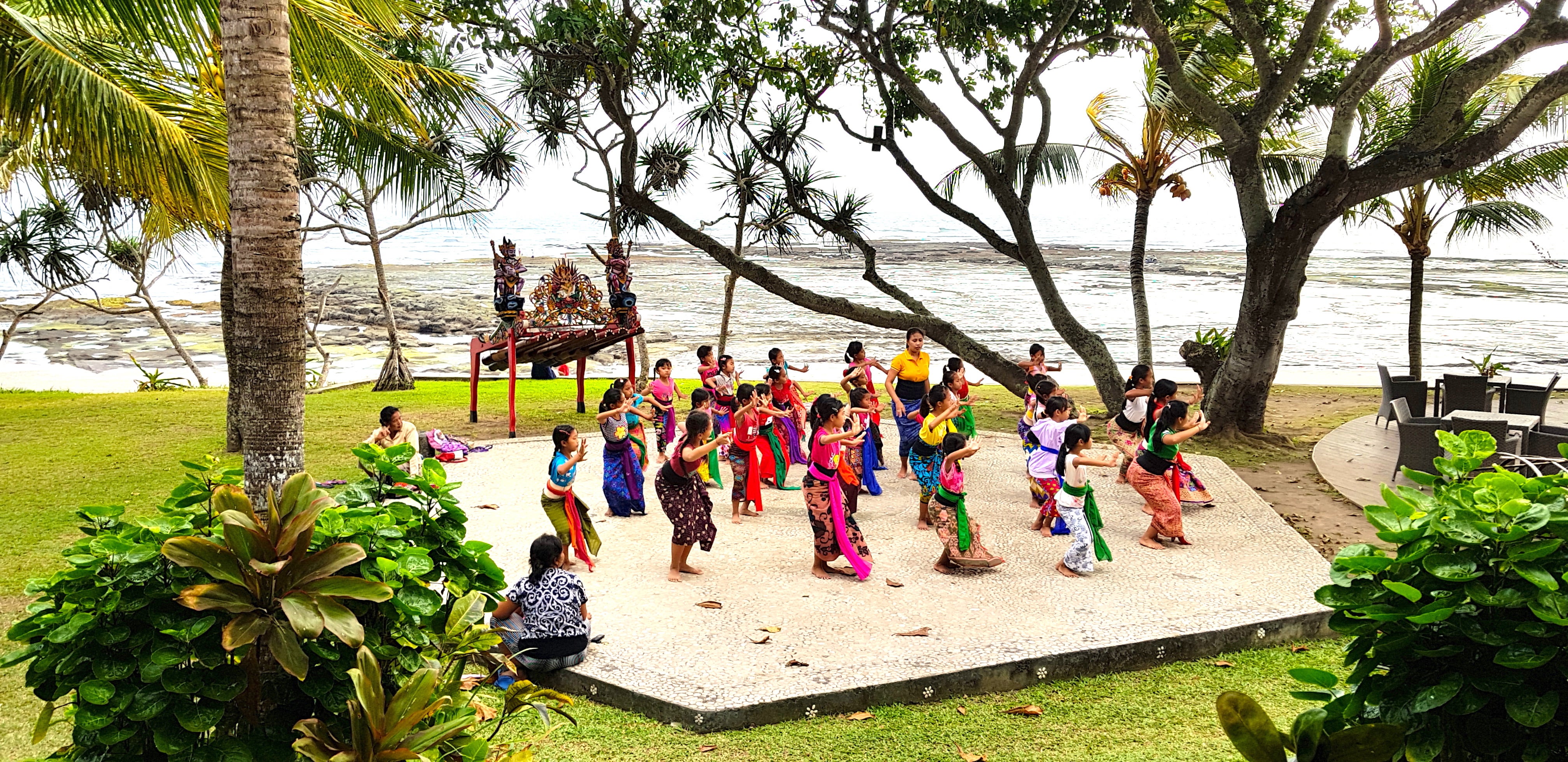 Traditional dancing activities are held at Puri Dajuma Beach