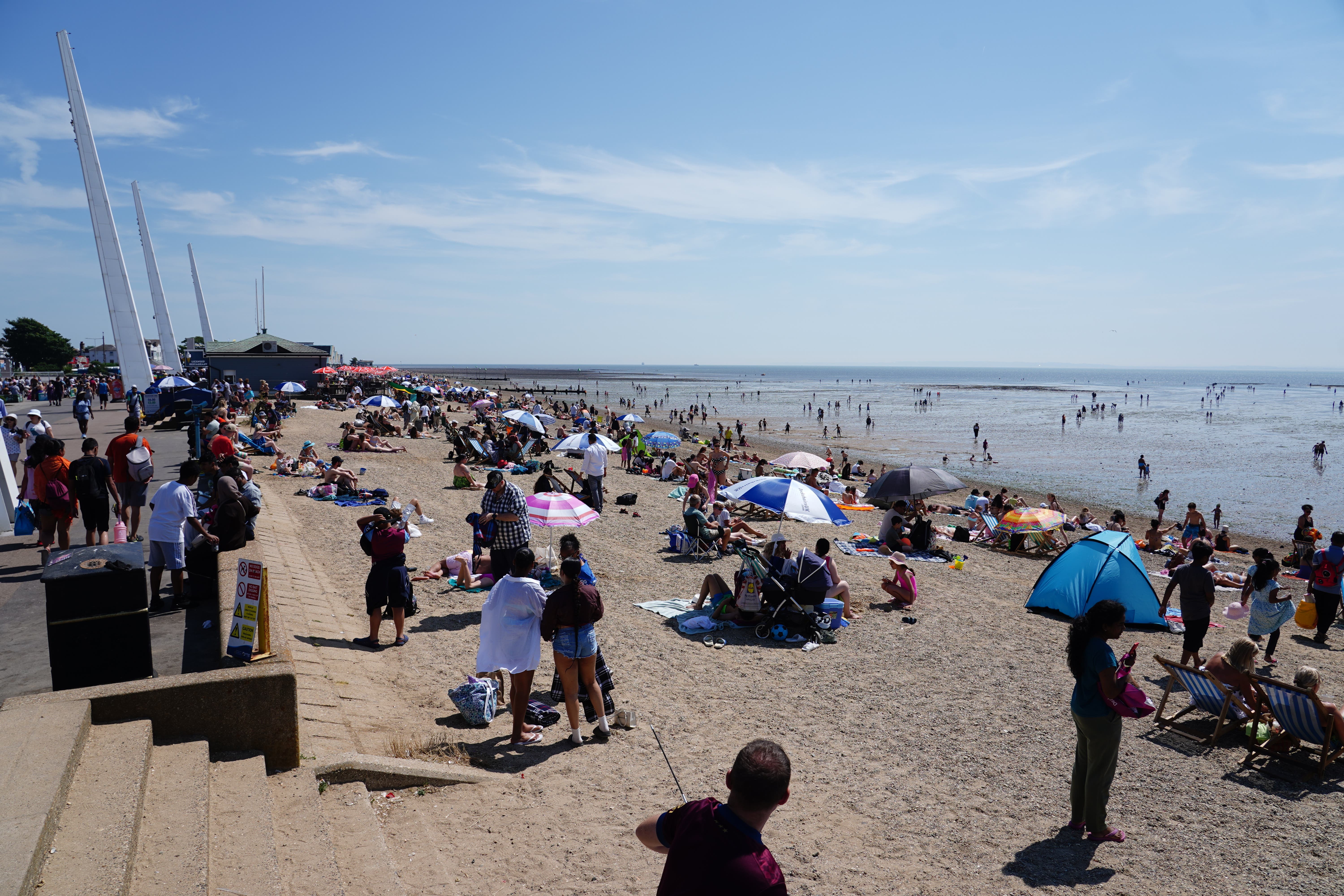 People enjoy the warm weather at Southend-on-Sea (Ian West/PA)