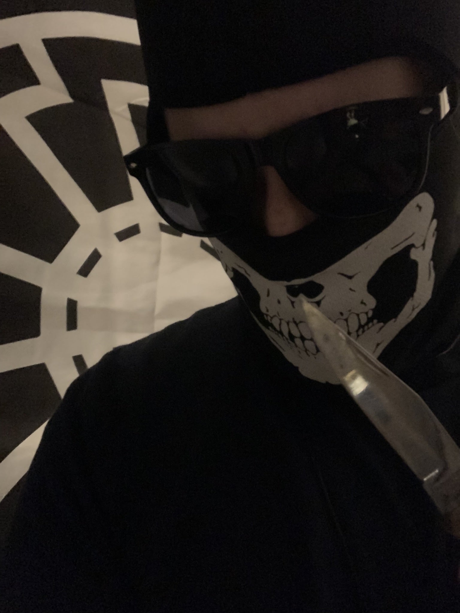 Alfie Coleman in a skull ski mask and holding a knife (Met Police/PA)