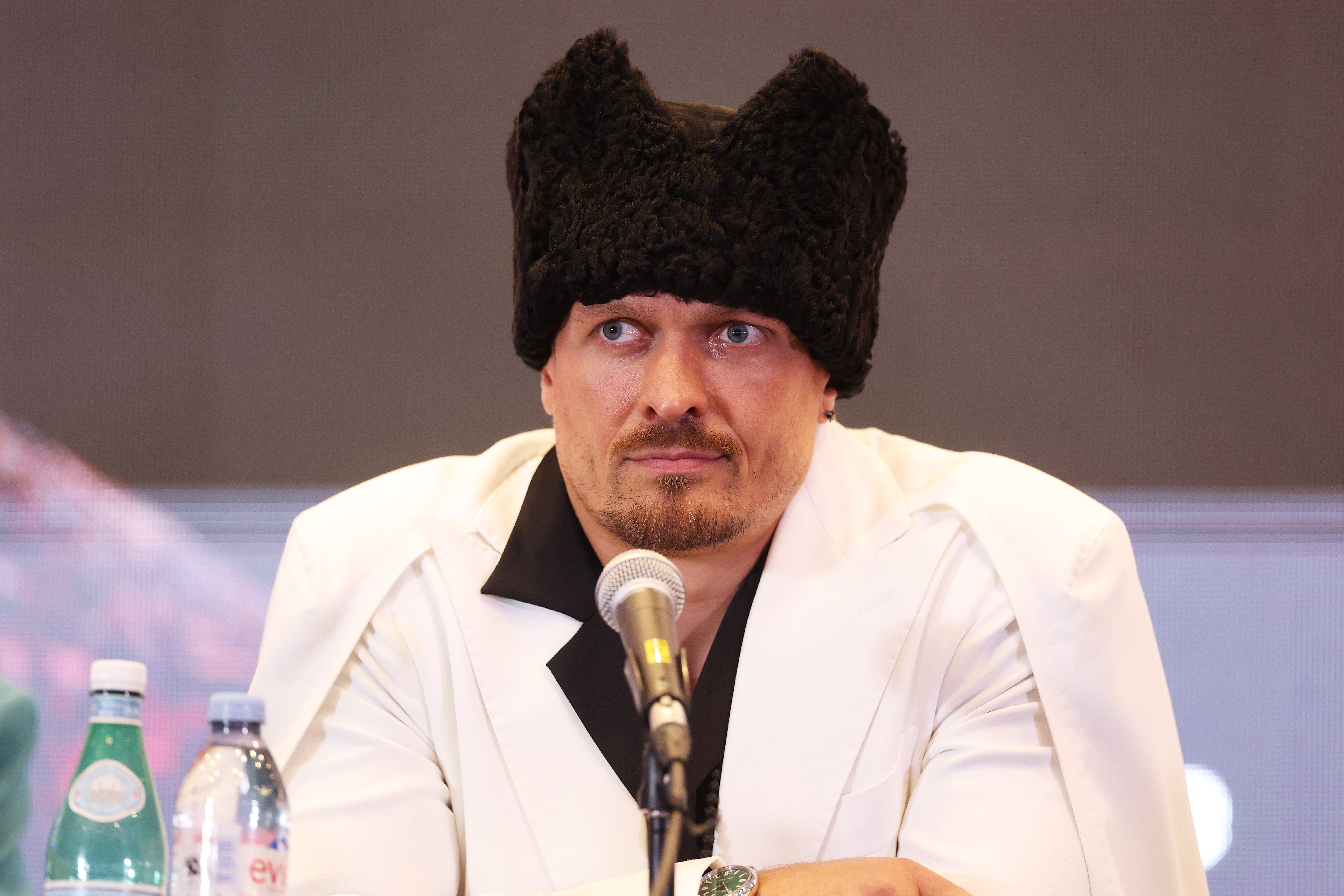 Usyk at the final press conference for his rematch with Dubois