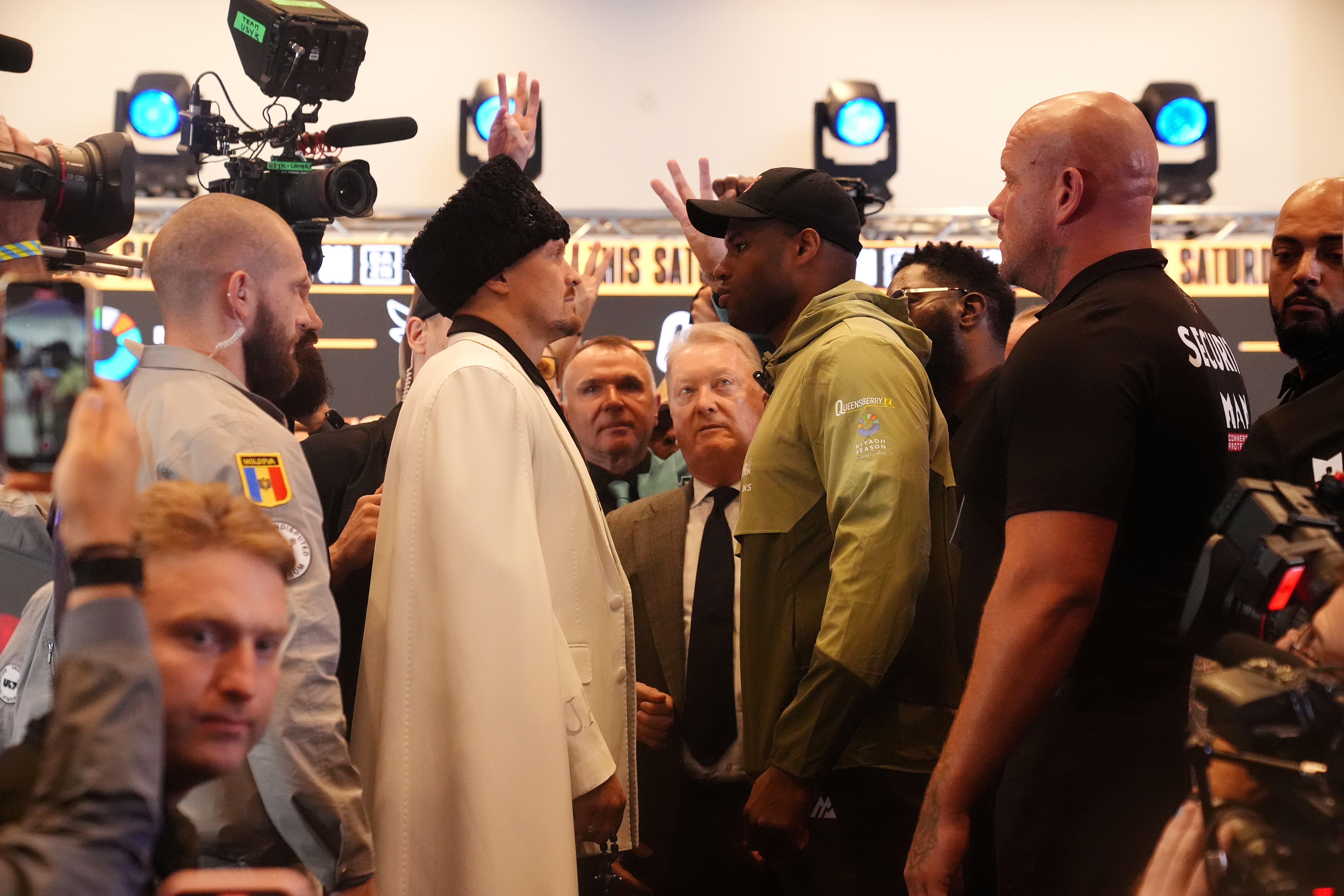 Oleksandr Usyk offers cryptic warning and Daniel Dubois reacts to huge Canelo bet at press conference