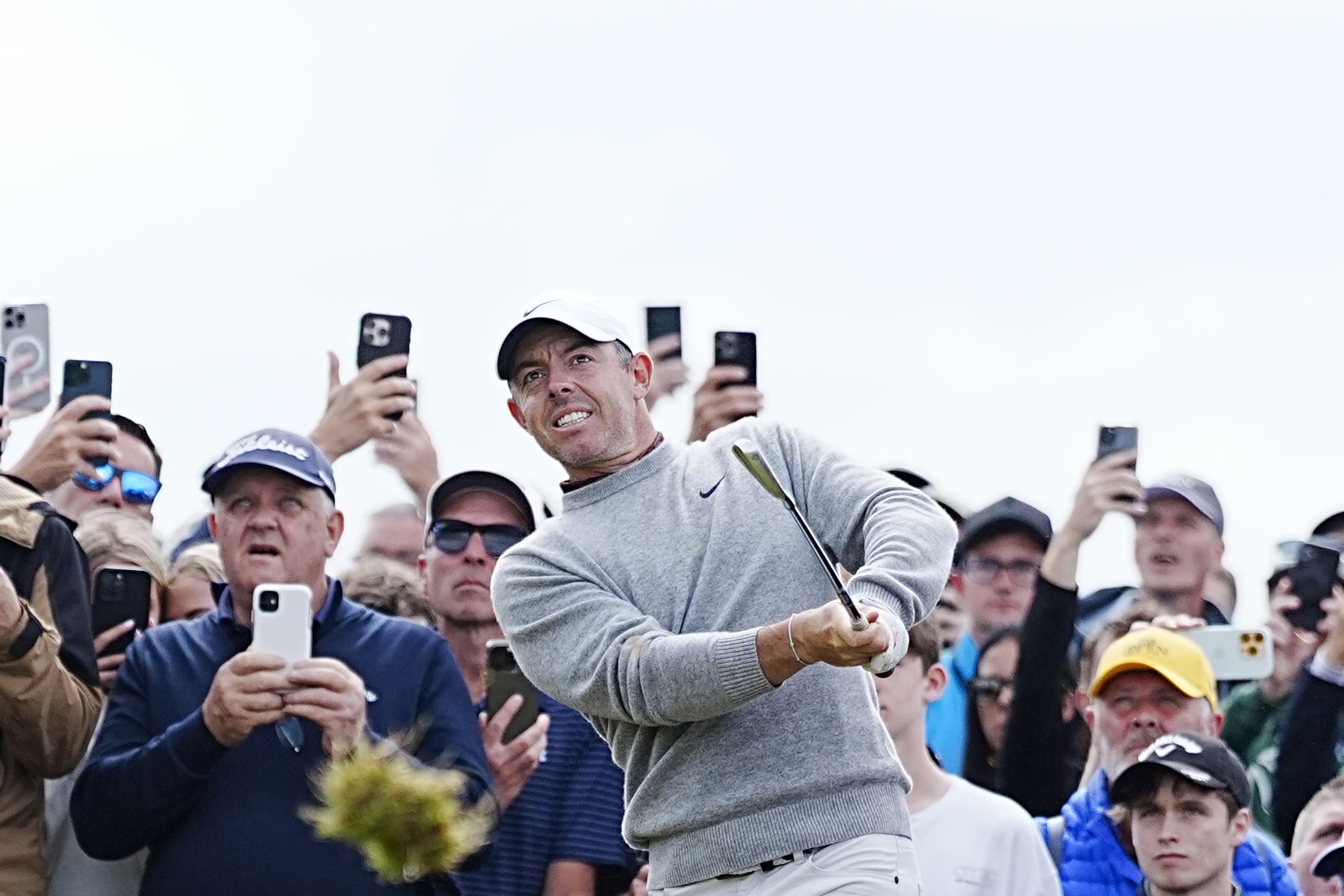 Rory McIlroy was cheered on by the home fans at Royal Portrush (Peter Byrne/PA).