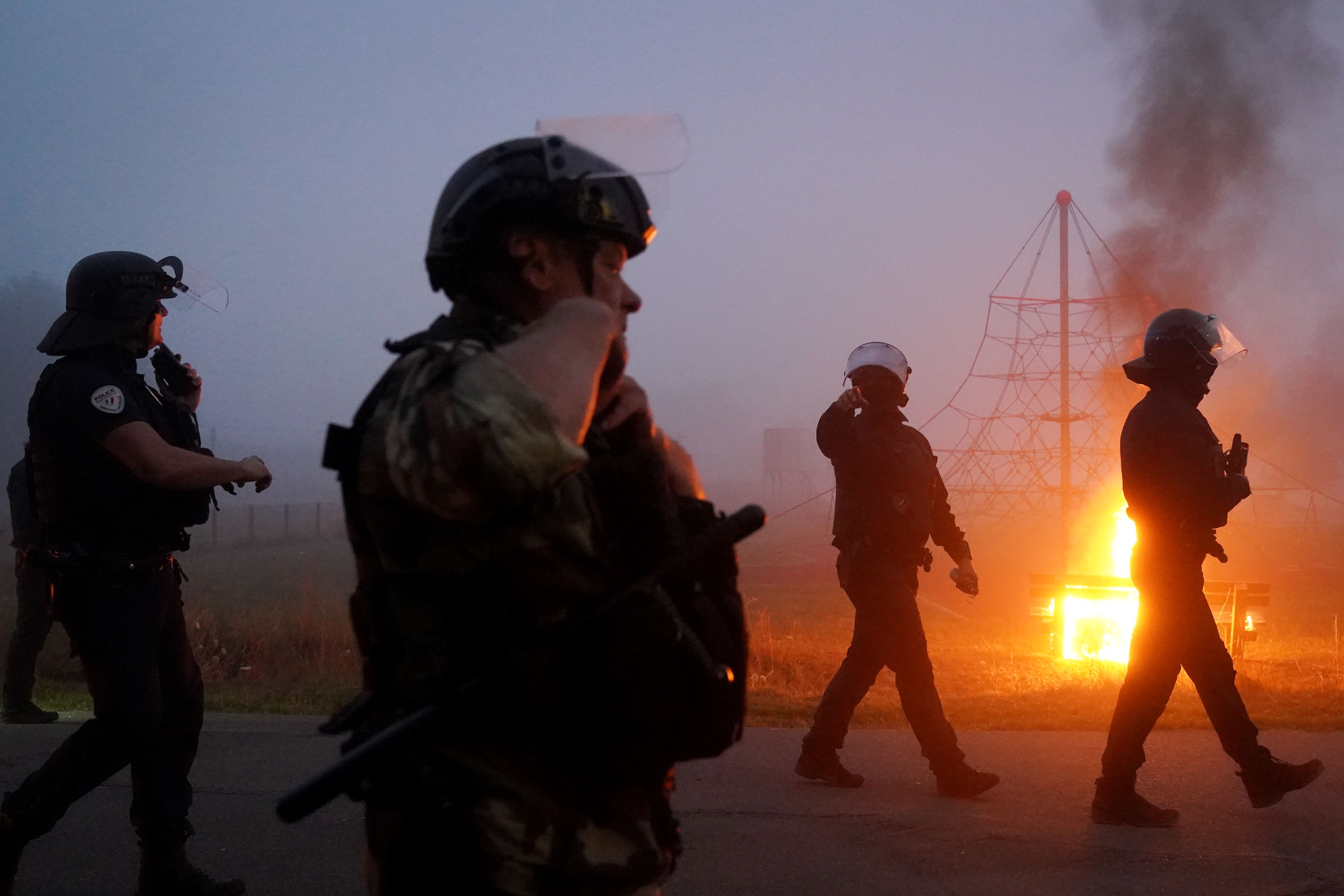 French police clashed with people thought to be migrants in Gravelines early on Friday (Gareth Fuller/PA)
