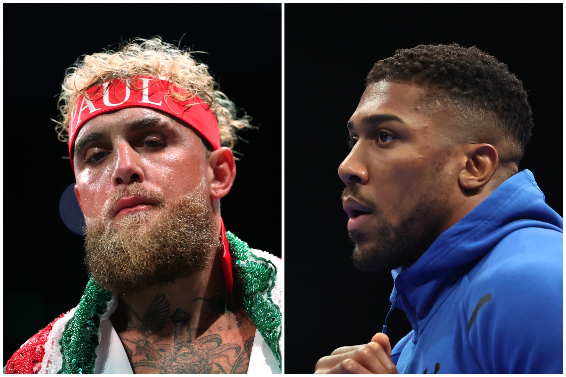 Jake Paul (left) and Anthony Joshua could end up squaring off in the ring