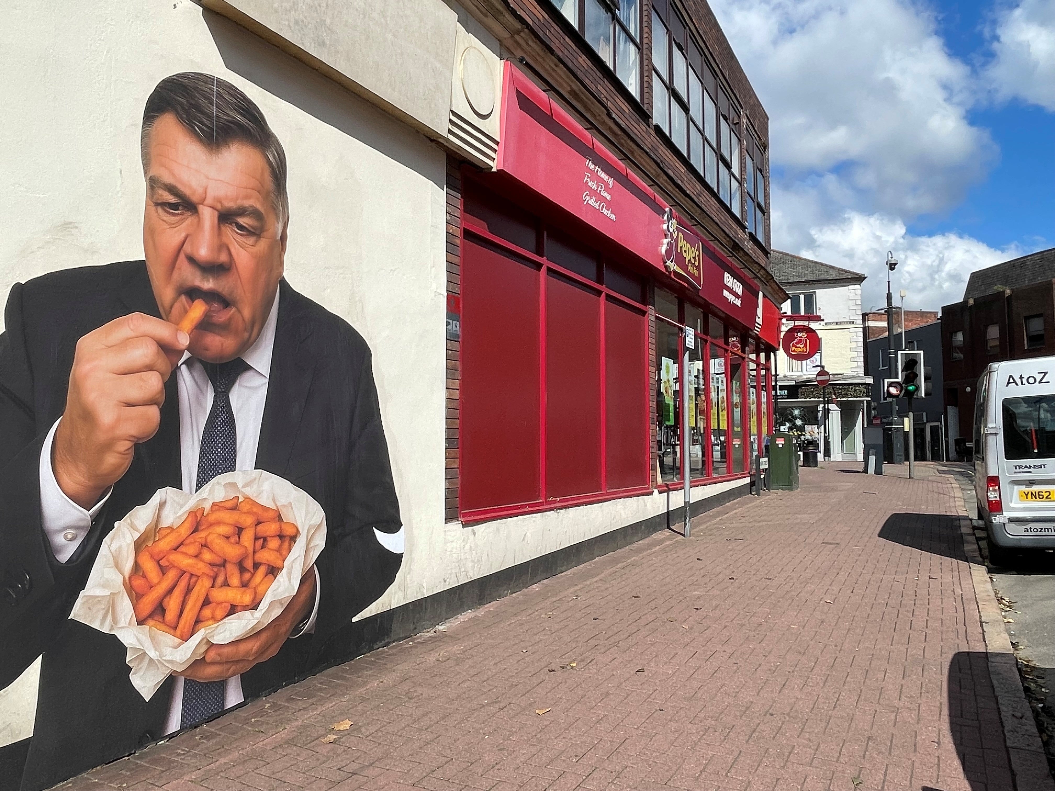 A mural of former England football manager Sam Allardyce, which has appeared in Union Street in Dudley town centre. Picture date: Friday July 18, 2025. PA Photo. Photo credit should read: Matthew Cooper/PA Wire