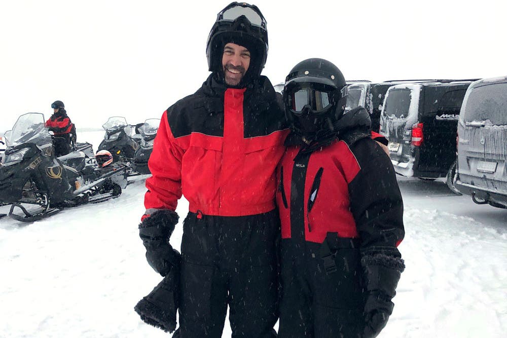 Andrew Cannestra (left), who was on holiday in Finland in 2020 when his snowmobile crashed, causing him a brain injury (Andrew Cannestra/PA)