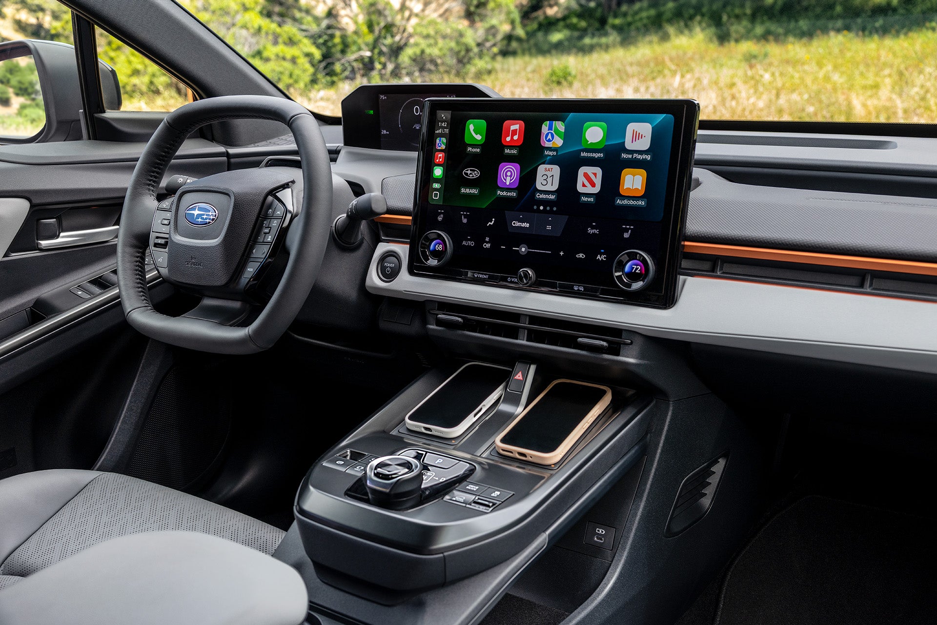 The Subaru Uncharted's interior is based on that of the Solterra – and the Toyota bZ4X