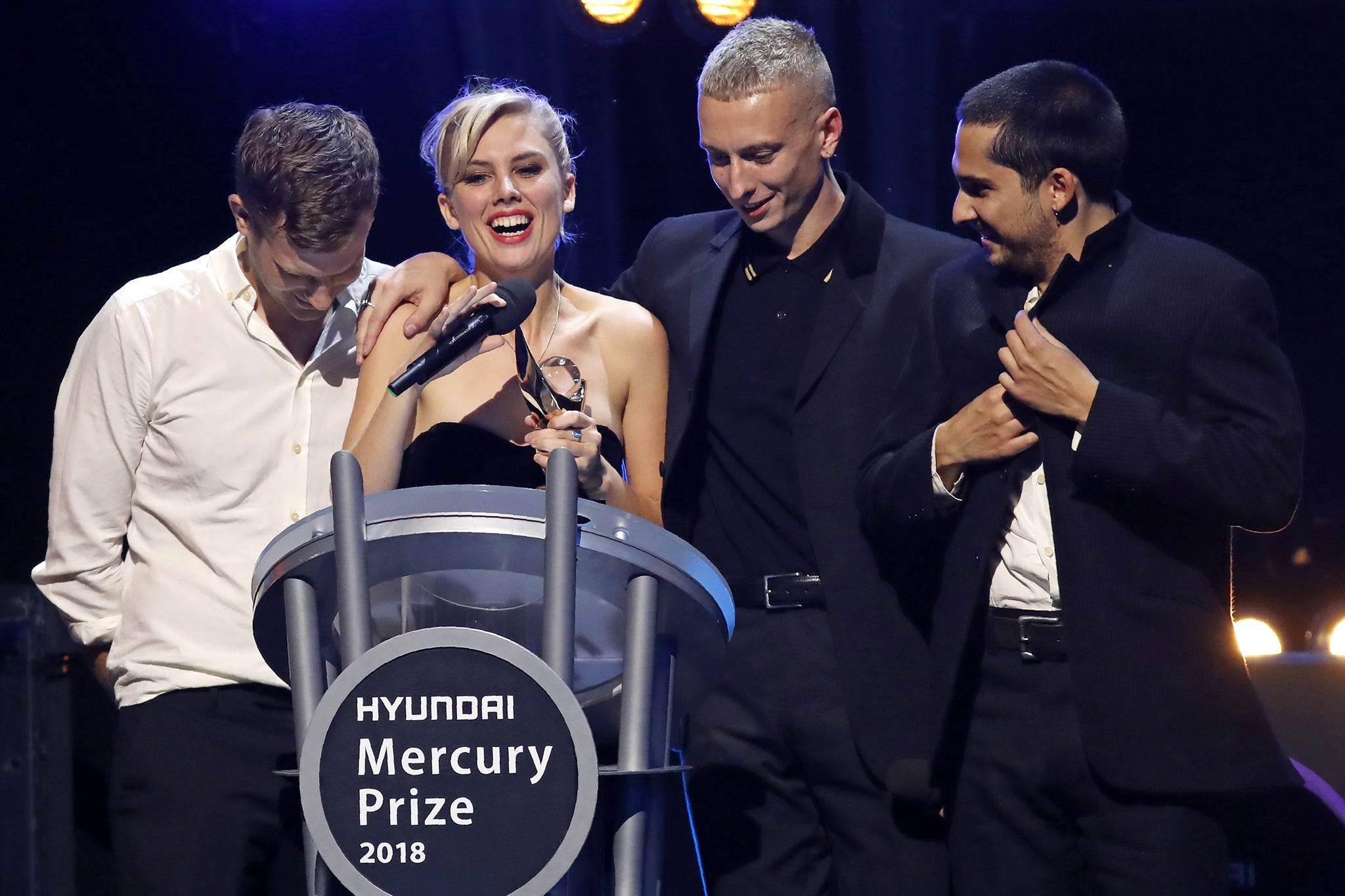 Winners: Wolf Alice collect their Mercury Prize award in 2018