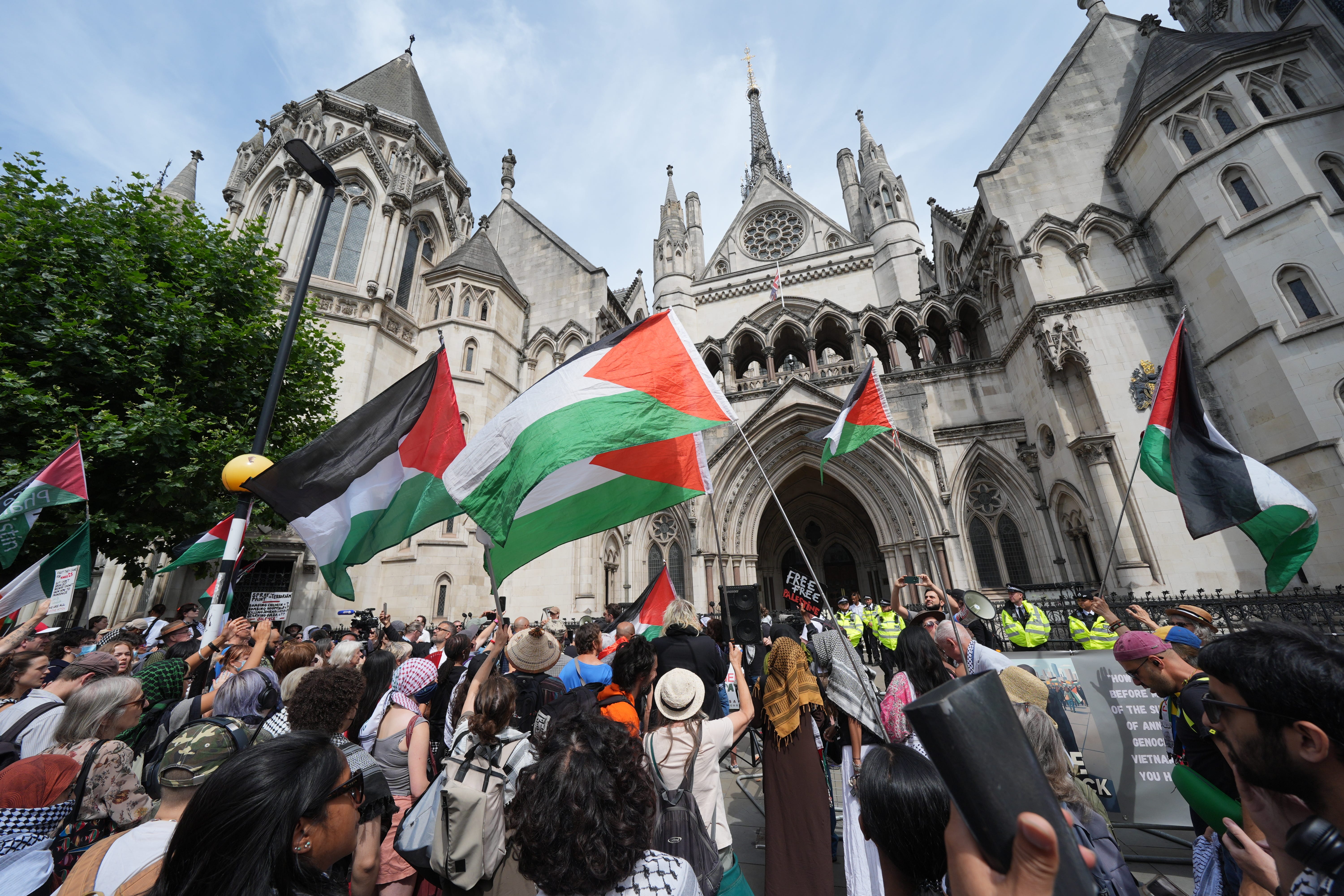Protesters in central London (Lucy North/PA)