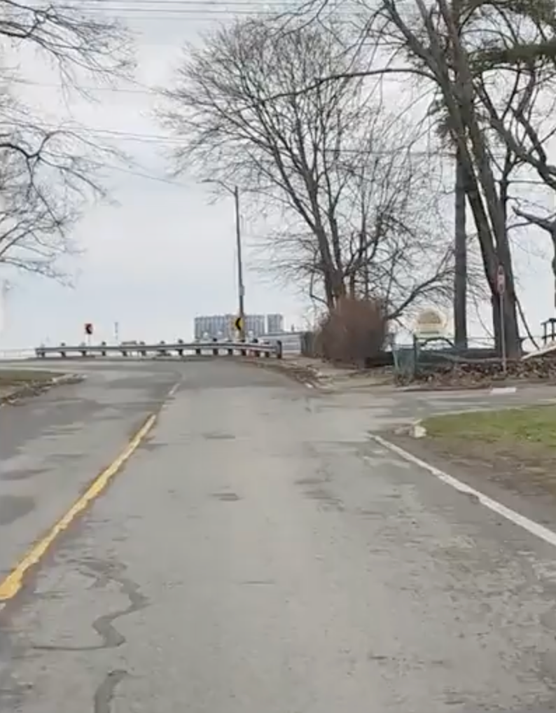 The closer the car gets to the mill, the smaller it gets