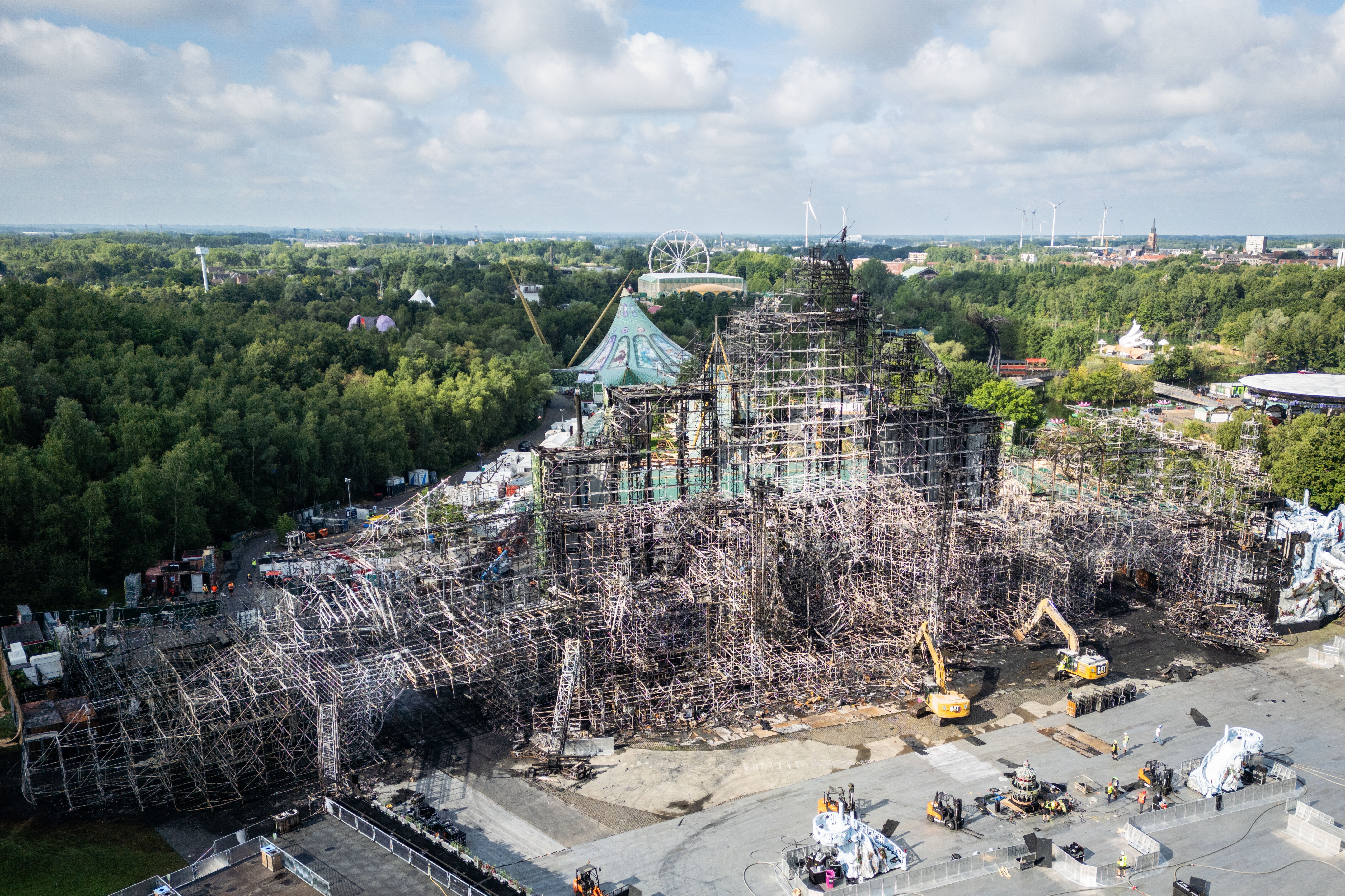 The festival’s main stage was destroyed in a fire whose cause is yet unknown