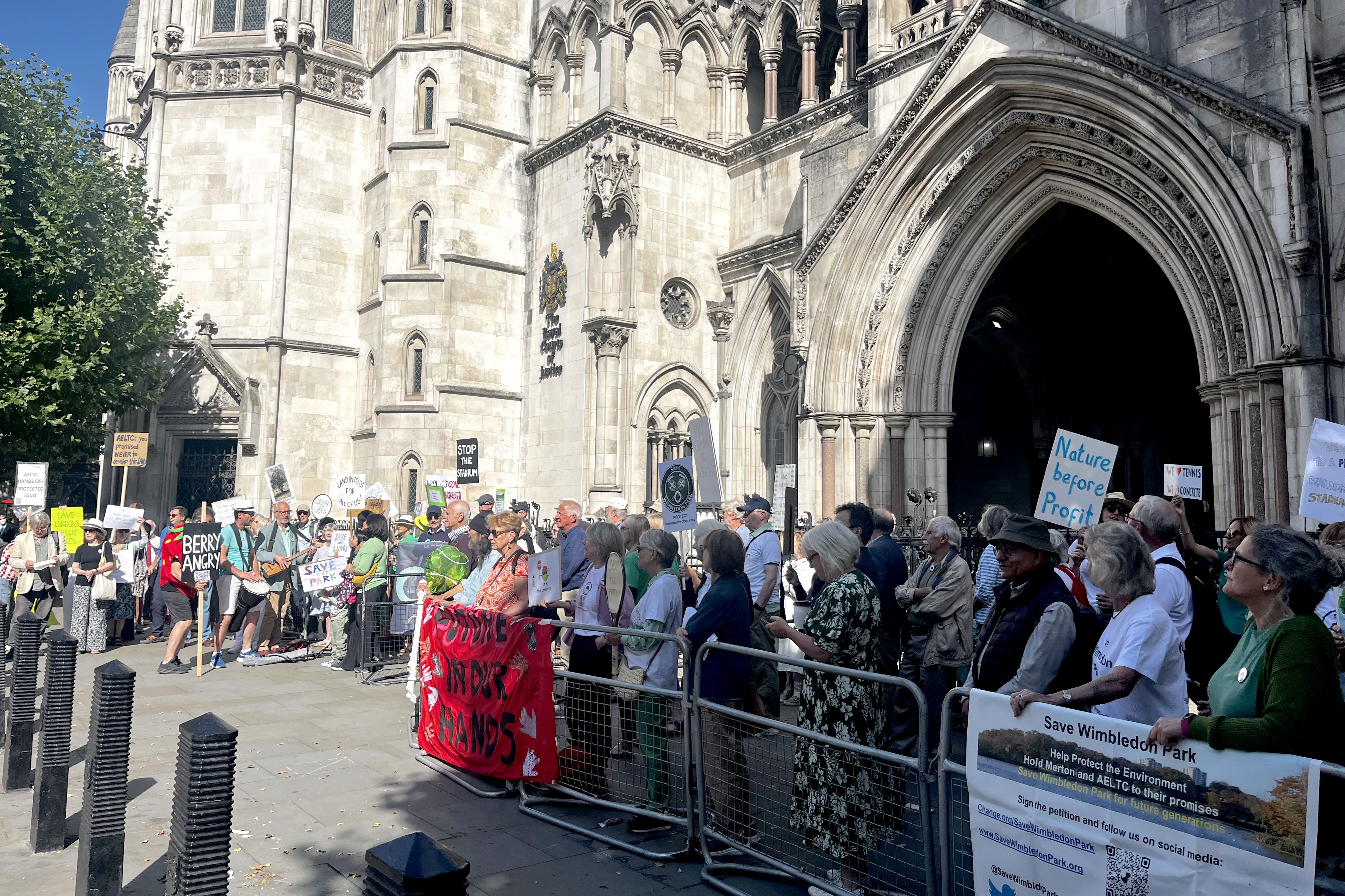 Protesters opposing the plans demonstrated outside the Royal Courts of Justice, central London, earlier this month (Callum Parke/PA)