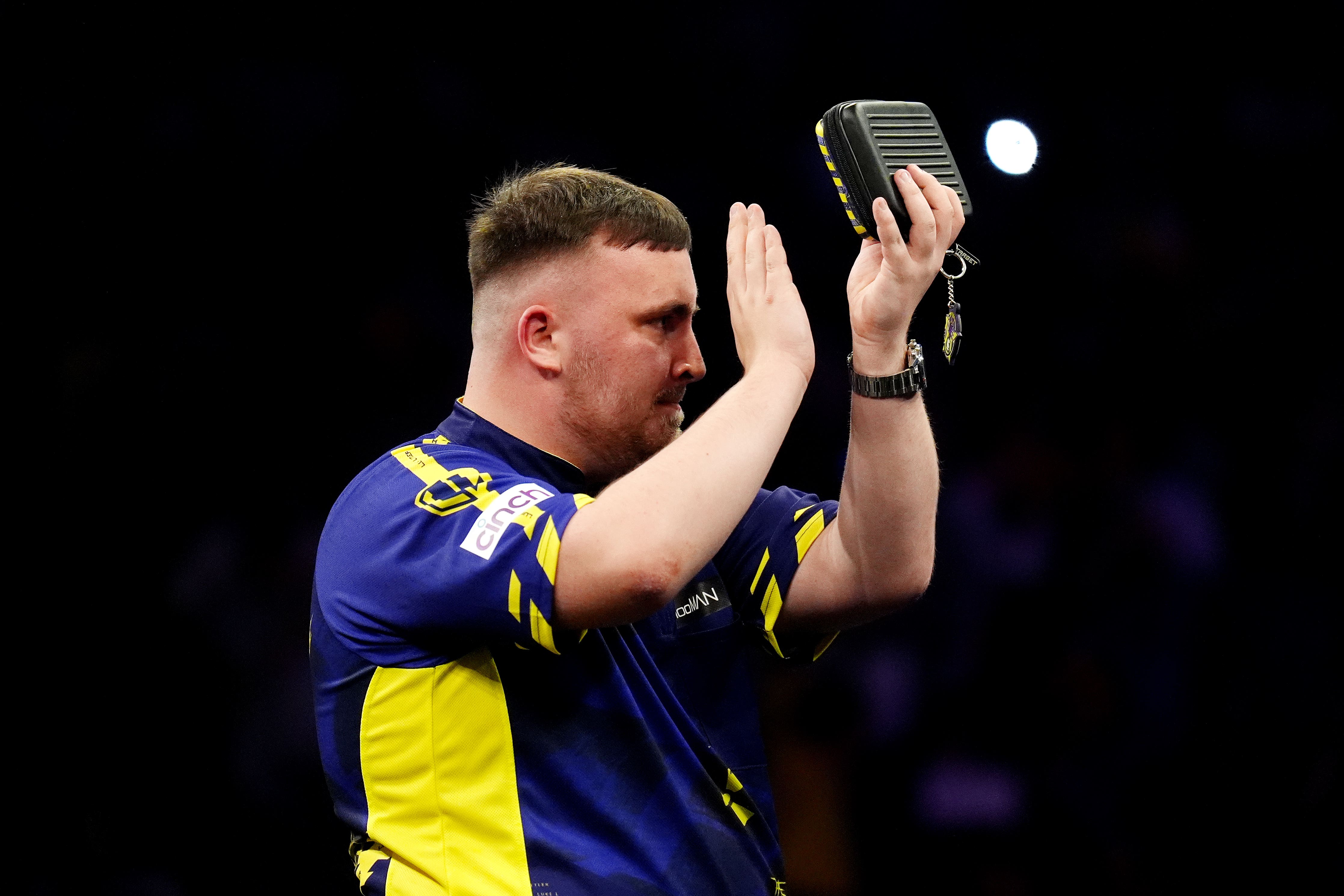 Luke Littler won easily in Blackpool (John Walton/PA)