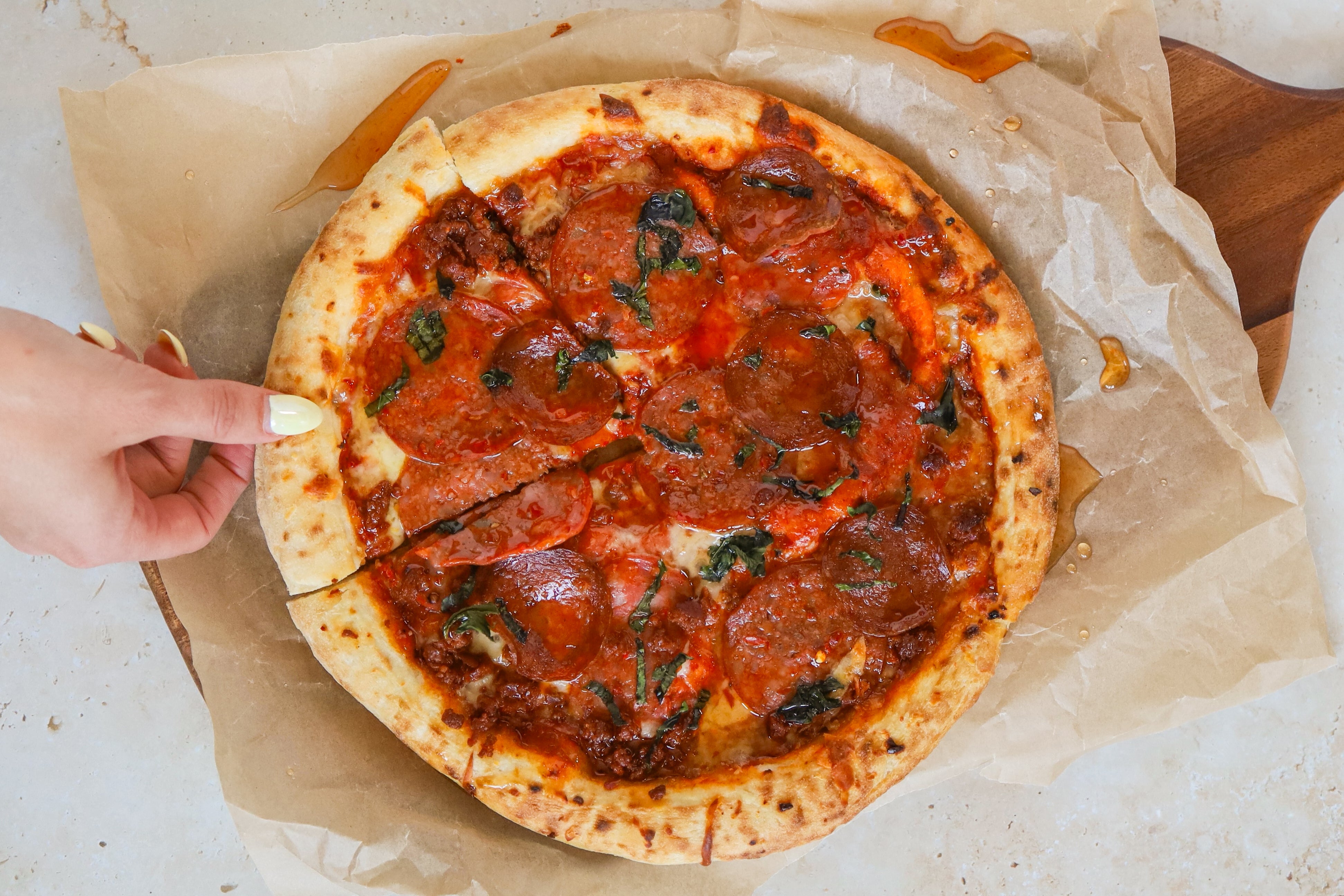 Sweet, spicy and loaded with molten cheese – this hot agave pizza is a summer showstopper