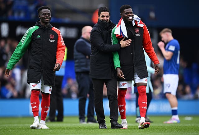 <p>Thomas Partey (right) left Arsenal at the end of June</p>
