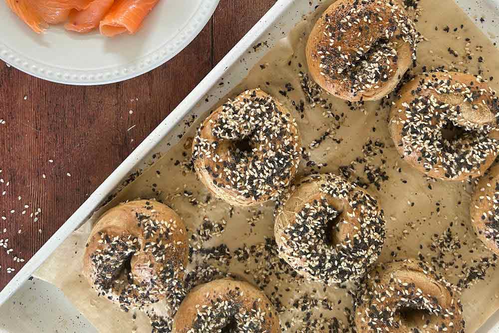 Chewy, salty and full of crunch, these homemade everything bagels make the humble sandwich feel like something special