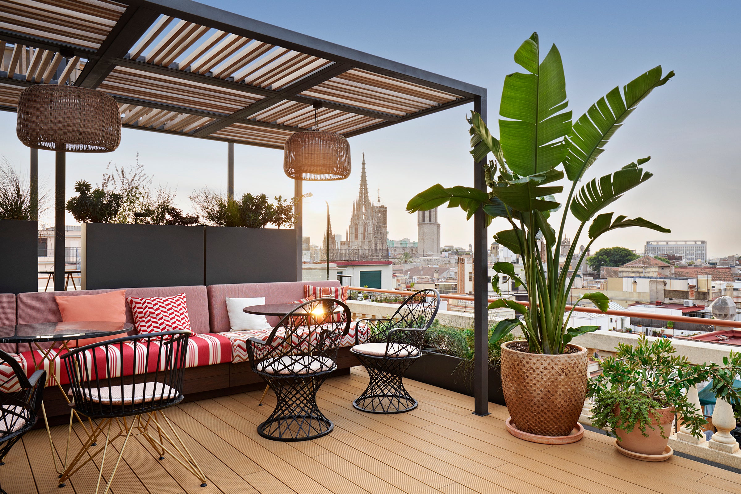 Sip a cocktail overlooking the cathedral spires at Kimpton Vividora Barcelona