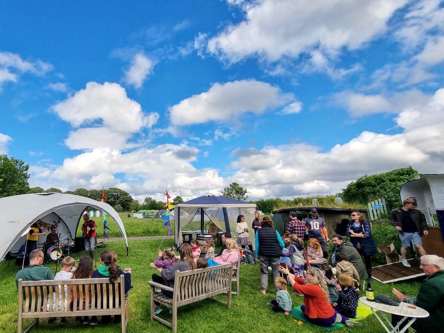 Greenhillock campsite in Scotland has a sociable bar and barbecue area