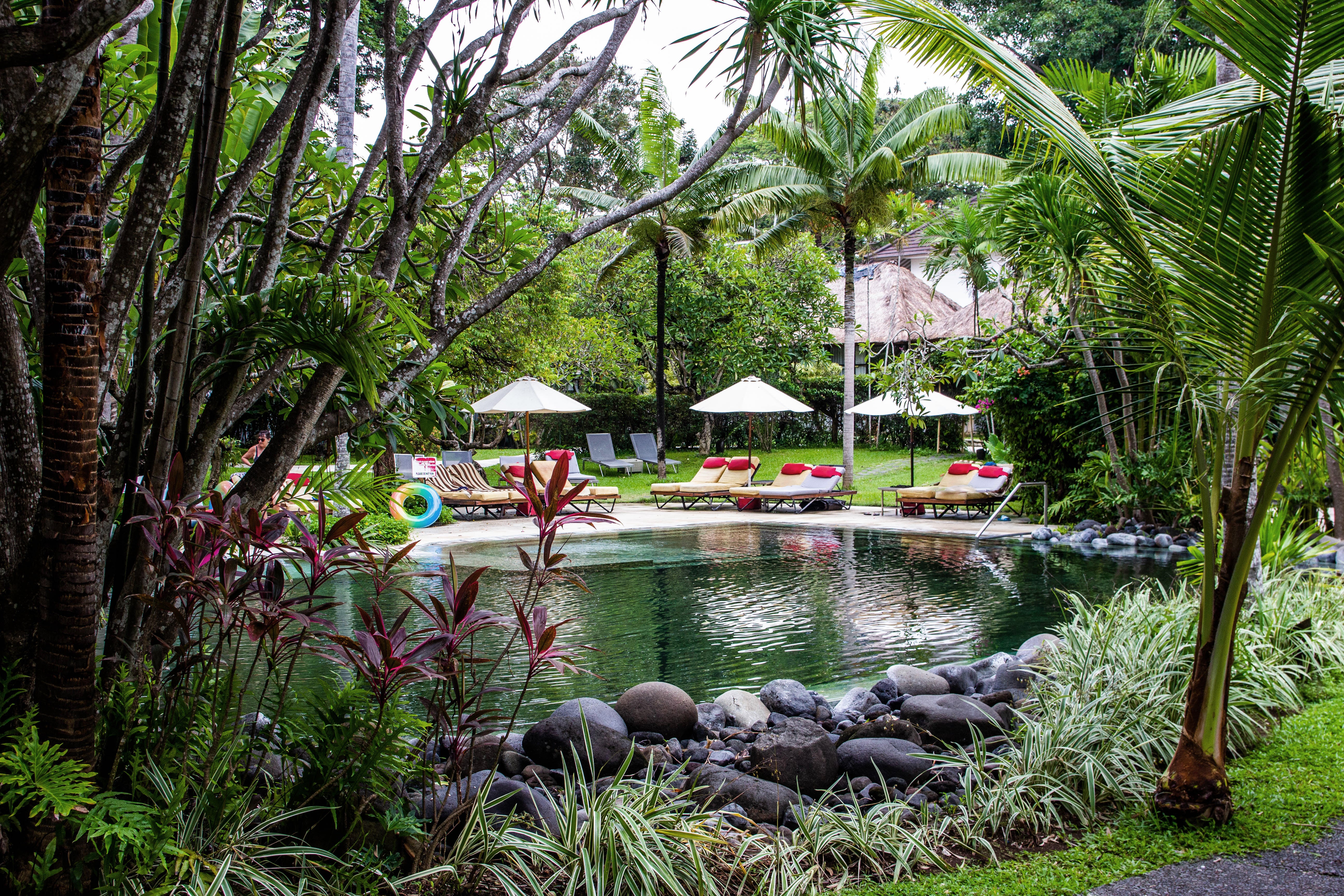 For a family-friendly beach option, stay at Segara Village Hotel