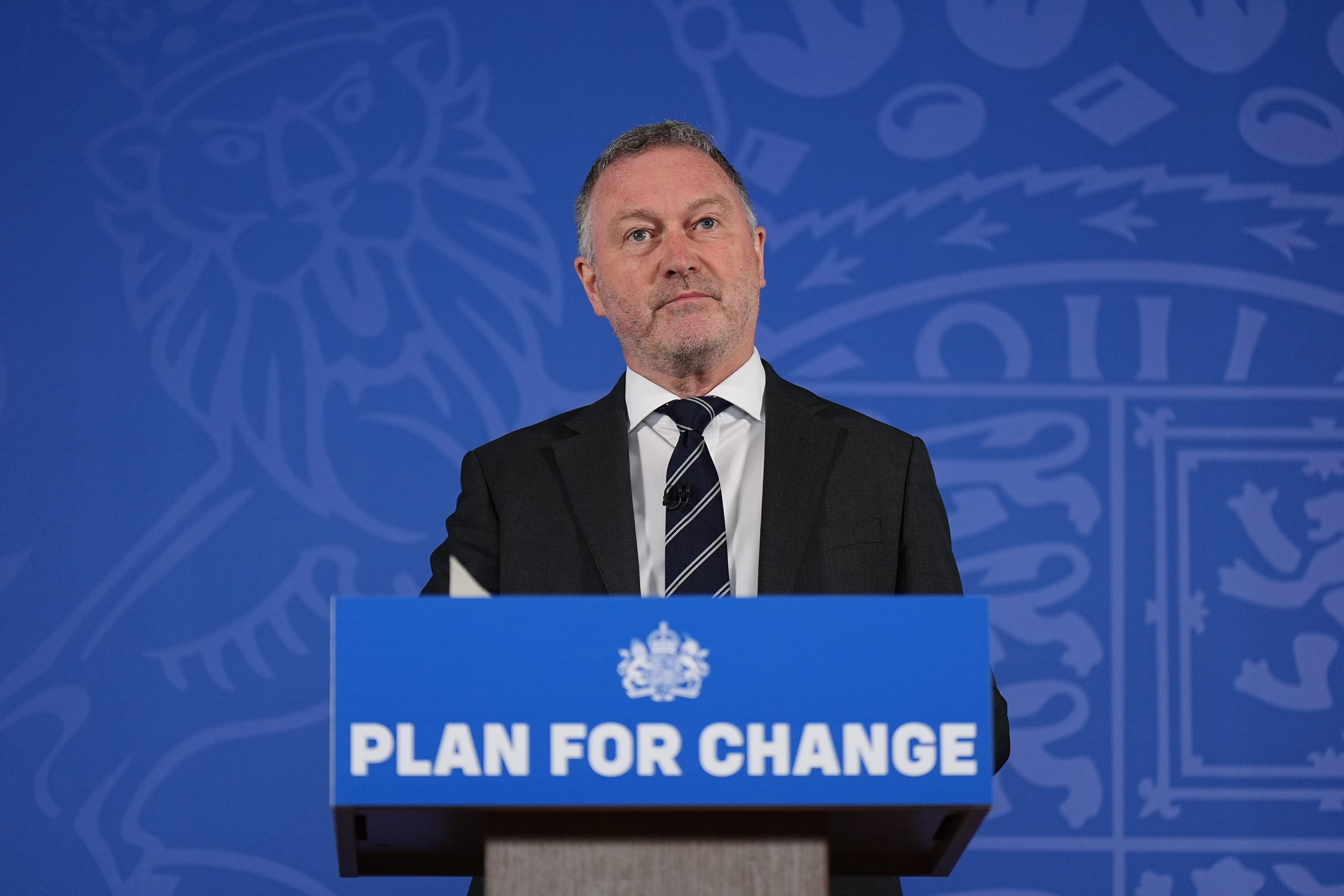 Environment Secretary Steve Reed gives a speech at Kingfisher Wharf, London, following the publication of the Independent Water Commission report (Aaron Chown/PA)