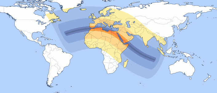 The solar eclipse path on 2 August, 2027
