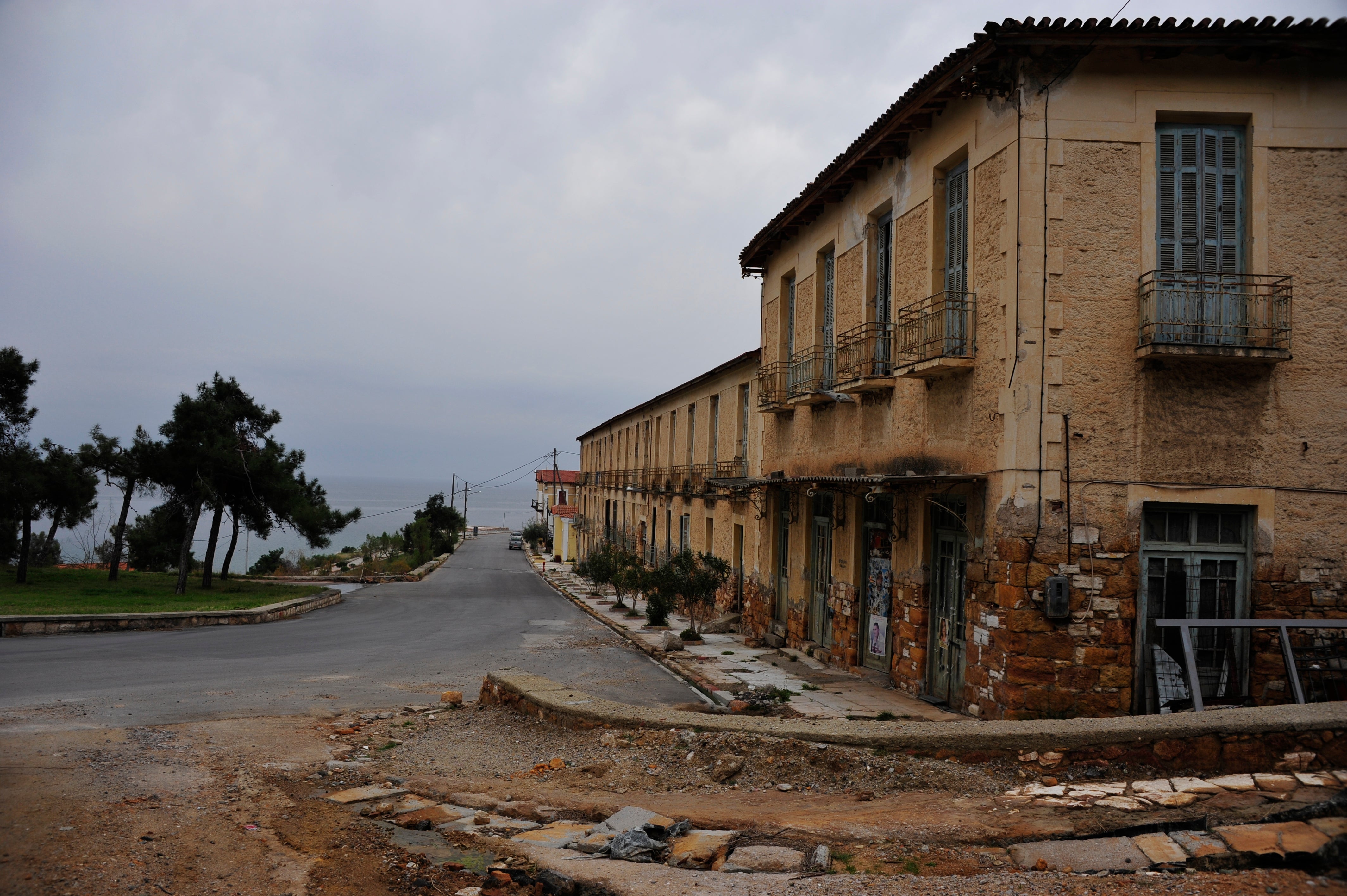 Edipsos in Evia, Greece is home to many abandoned resort hotels