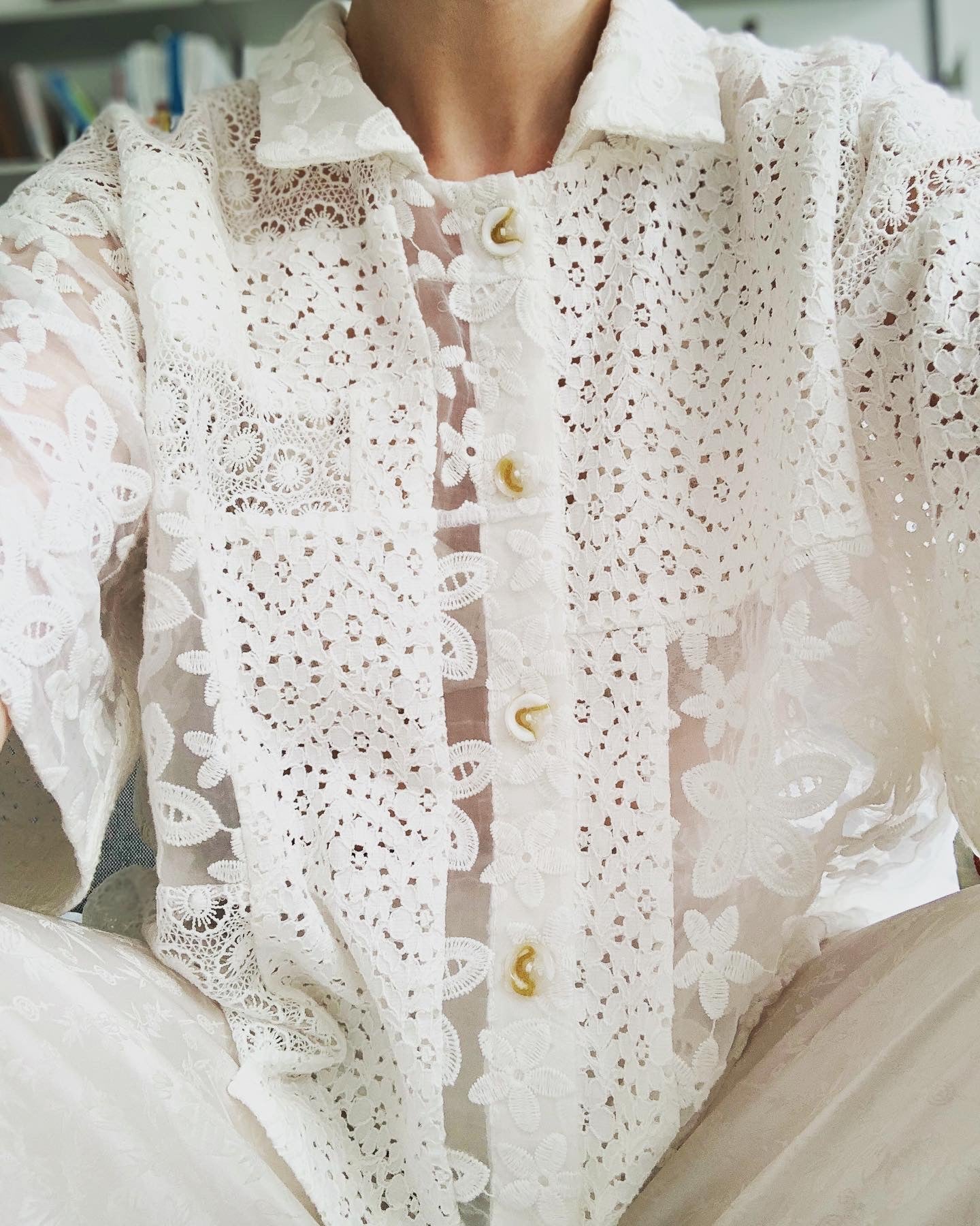 Loom showcase: The Melrose Shirt is made by combining four pre-loved items, deconstructing them, and piecing them together to create a unique fabric that highlights the original materials and craftsmanship