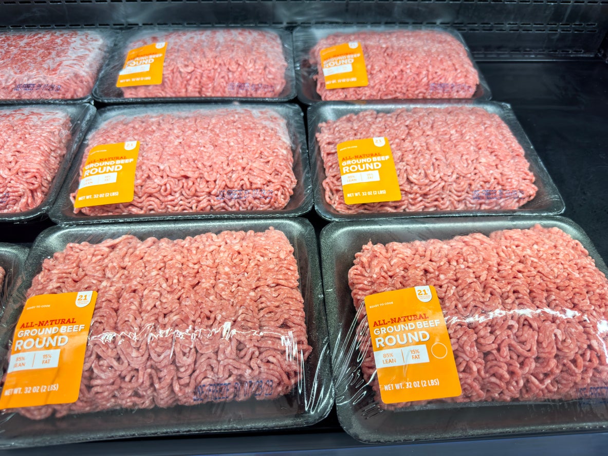 The price of ground beef has surged by almost 12 percent from the previous year, according to government data