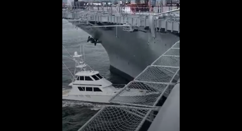 A boat crashed into the USS Midway Museum in San Diego, California, causing $100,000 in damages.