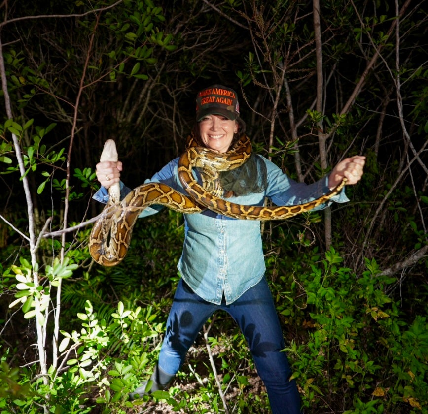 Agriculture Secretary Brooke Rollins, pictured, showing off a recent snake-hunting adventure