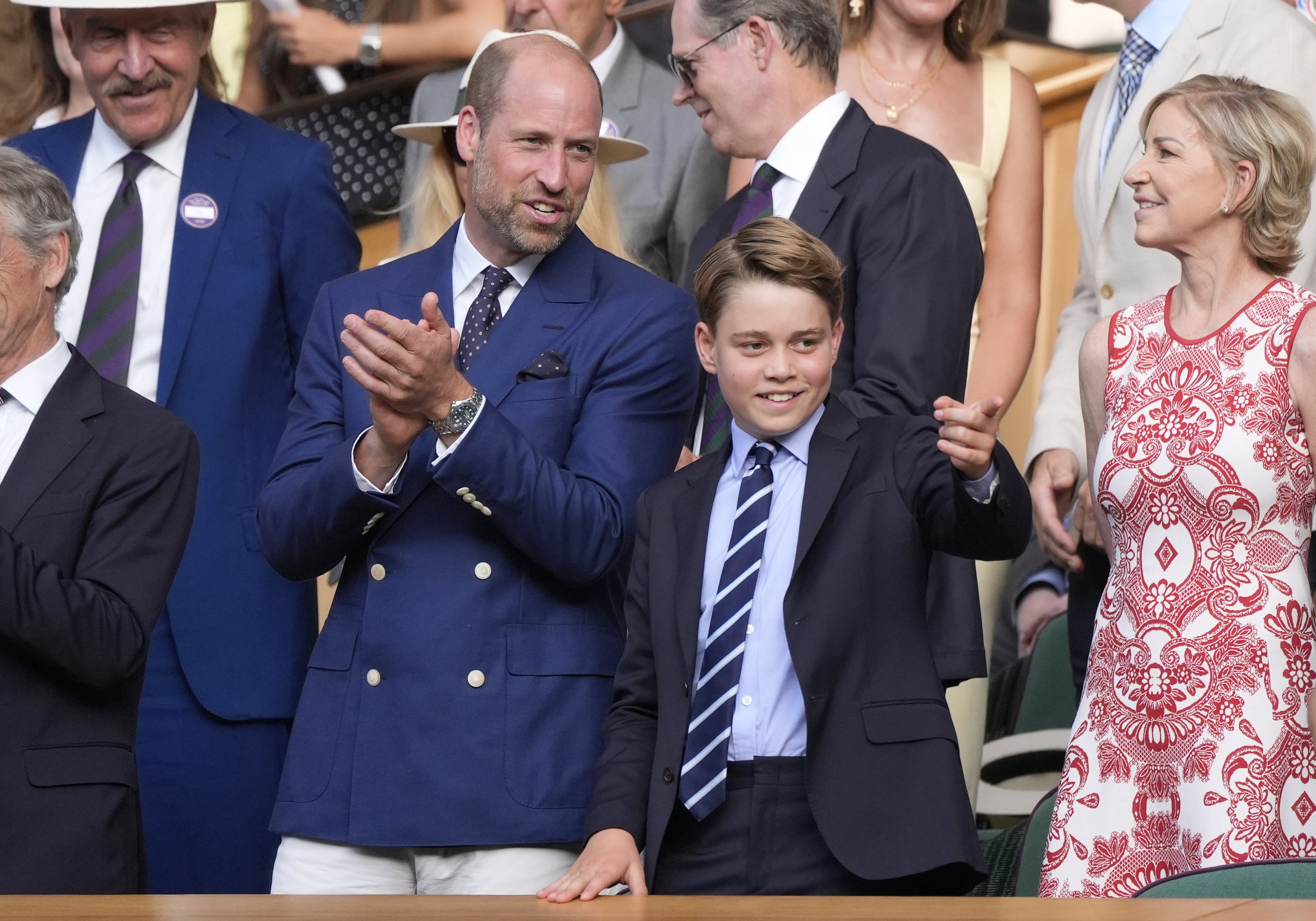 The Prince of Wales and Prince George at Wimbledon