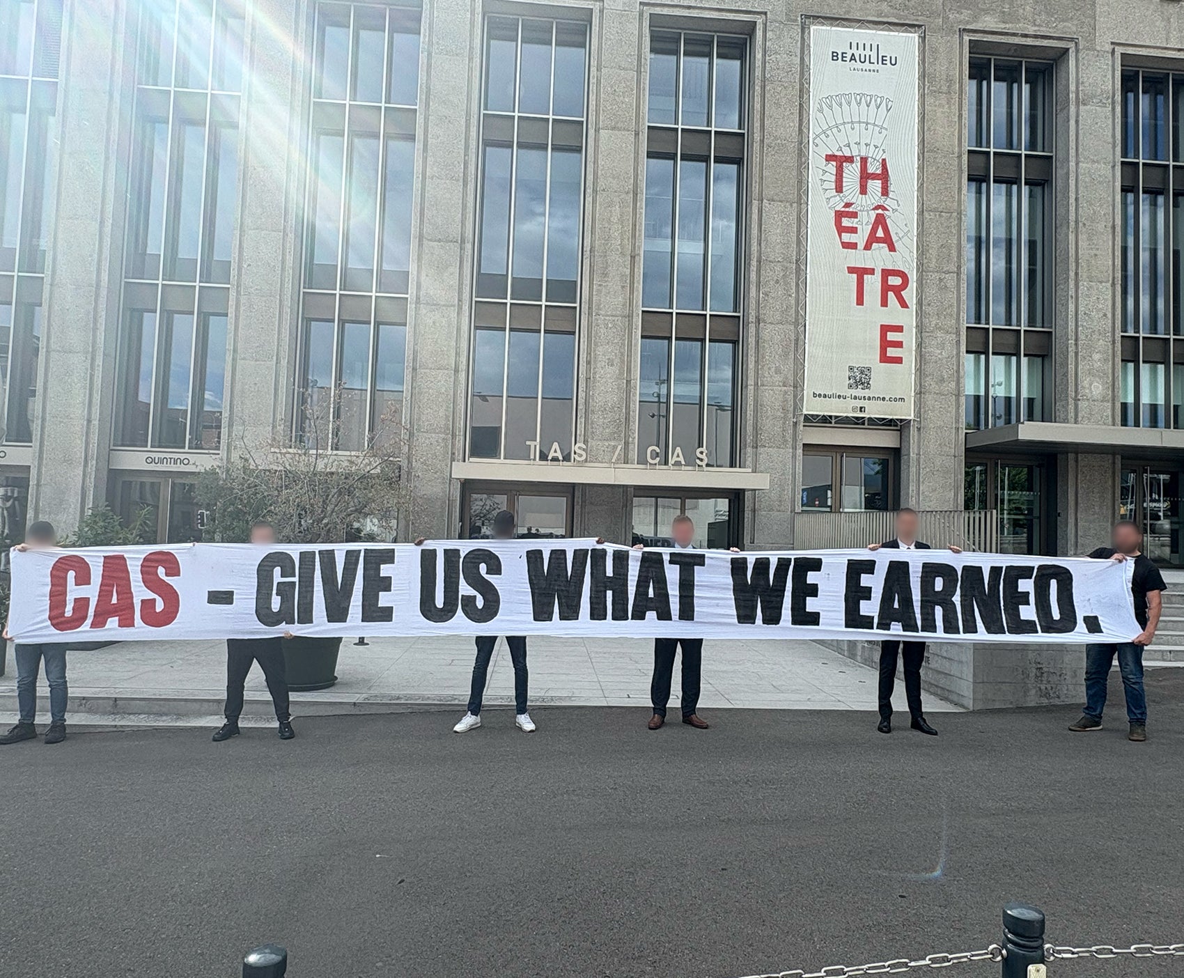 Crystal Palace fans outside the Court of Arbitration for Sport, just hours before it was revealed the club's appeal had been lodged