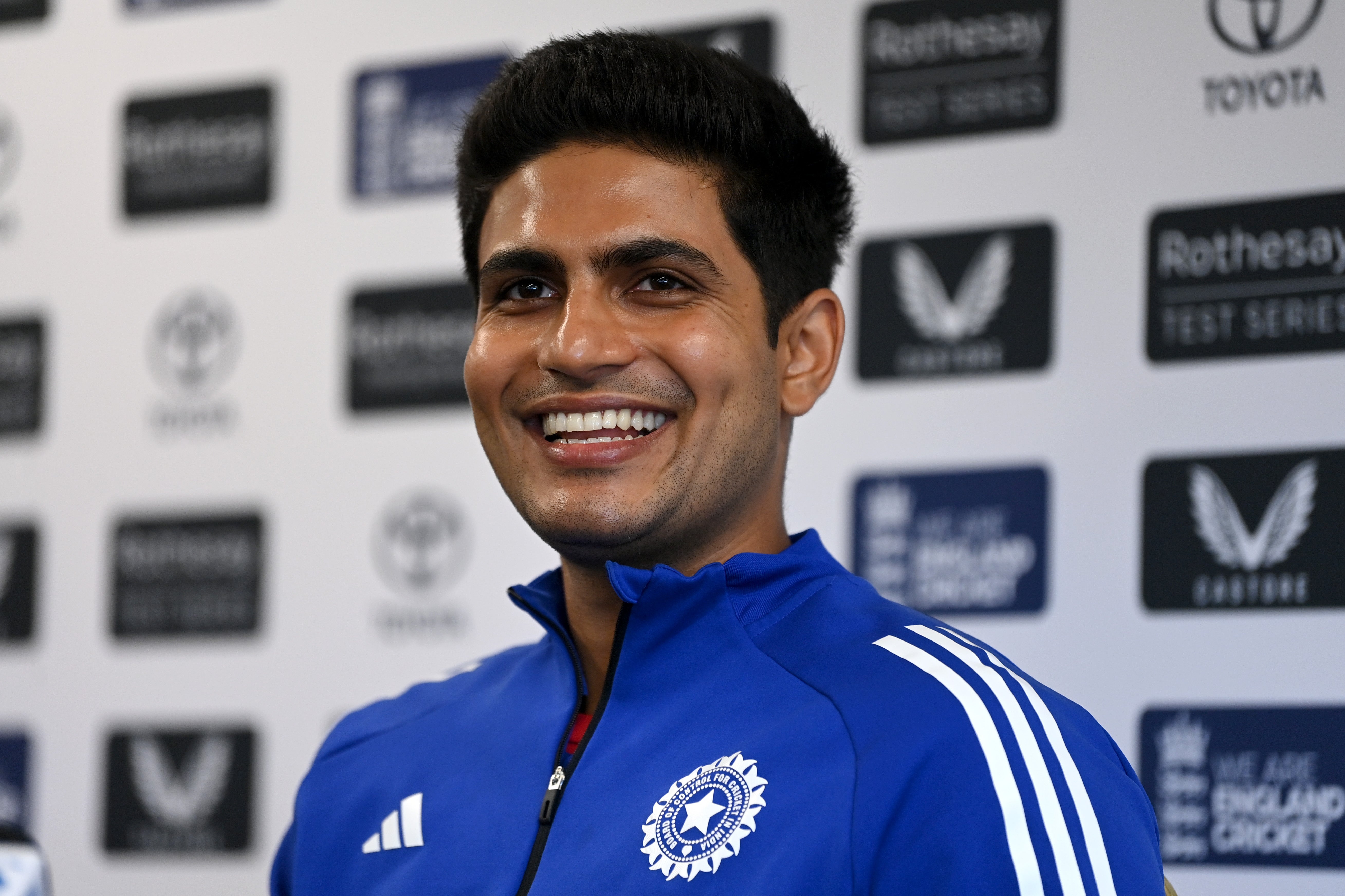 India captain Shubman Gill speaks to the media