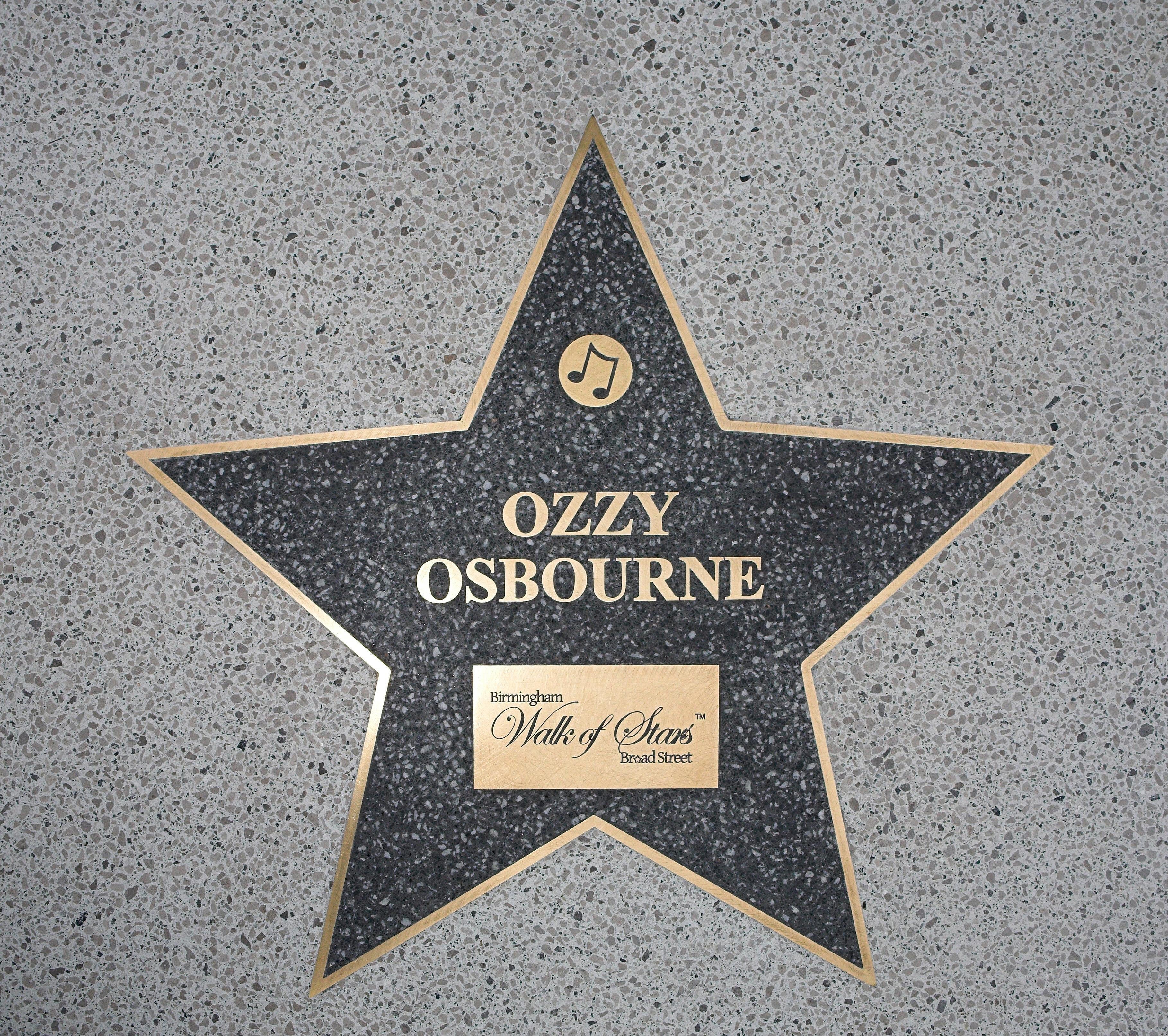 Ozzy Osbourne’s star as he is inducted into the Birmingham Walk of Stars on Broad Street in central Birmingham (PA)