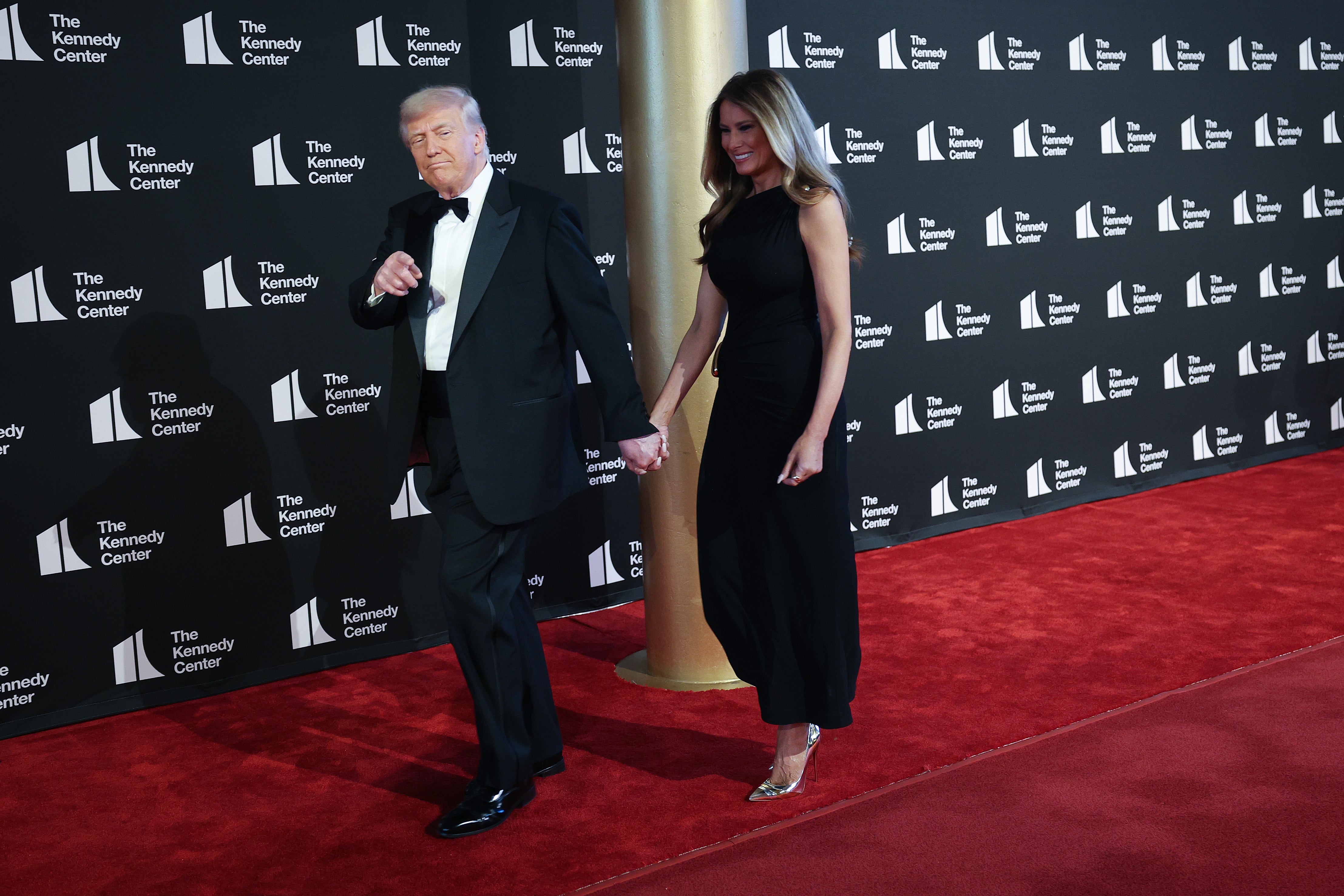 President Donald Trump and First Lady Melania Trump attend a performance of 'Les Misérables' at the Kennedy Center