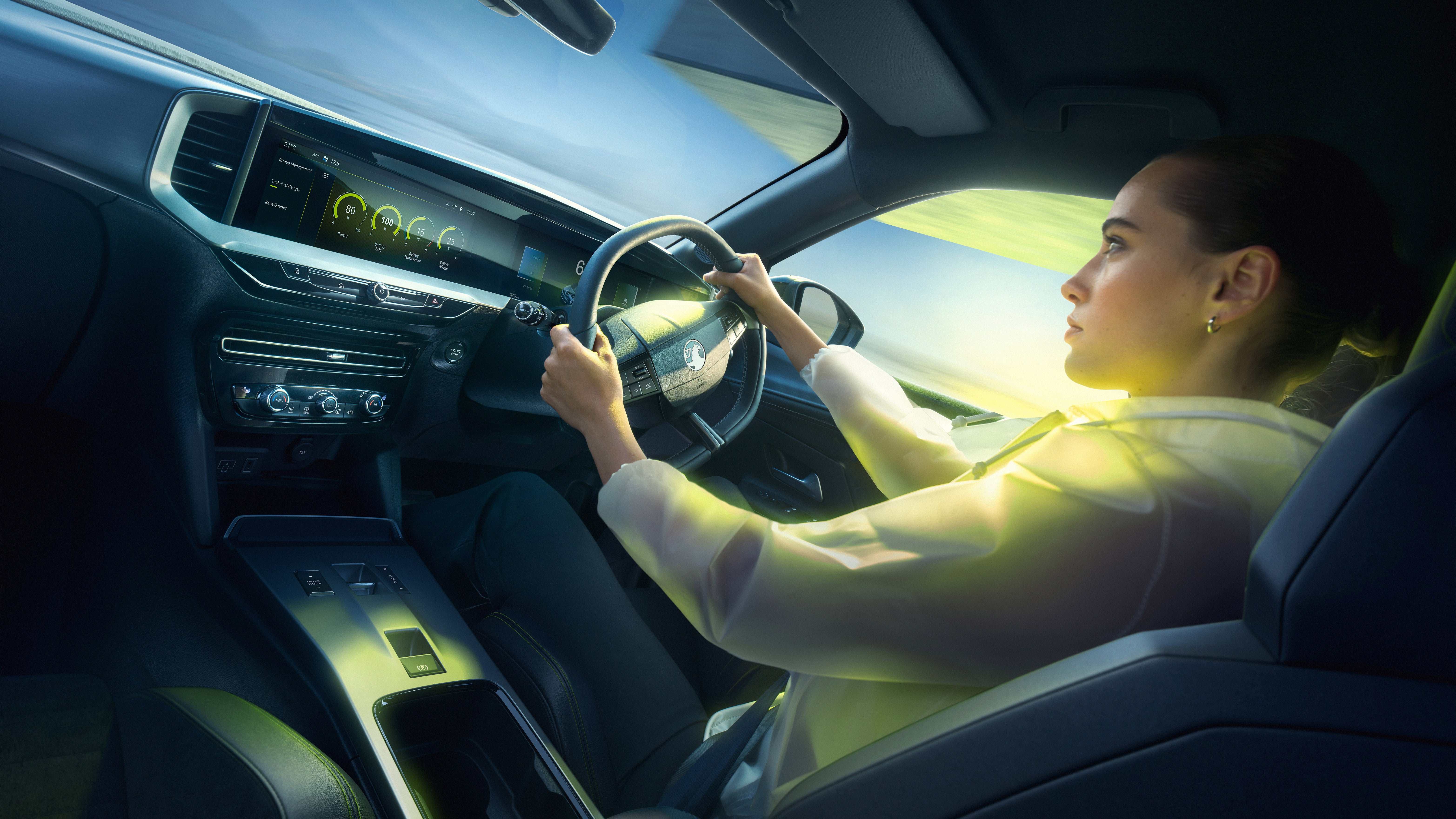 The interior of the Mokka has had a sporty makeover with a bespoke GSE display