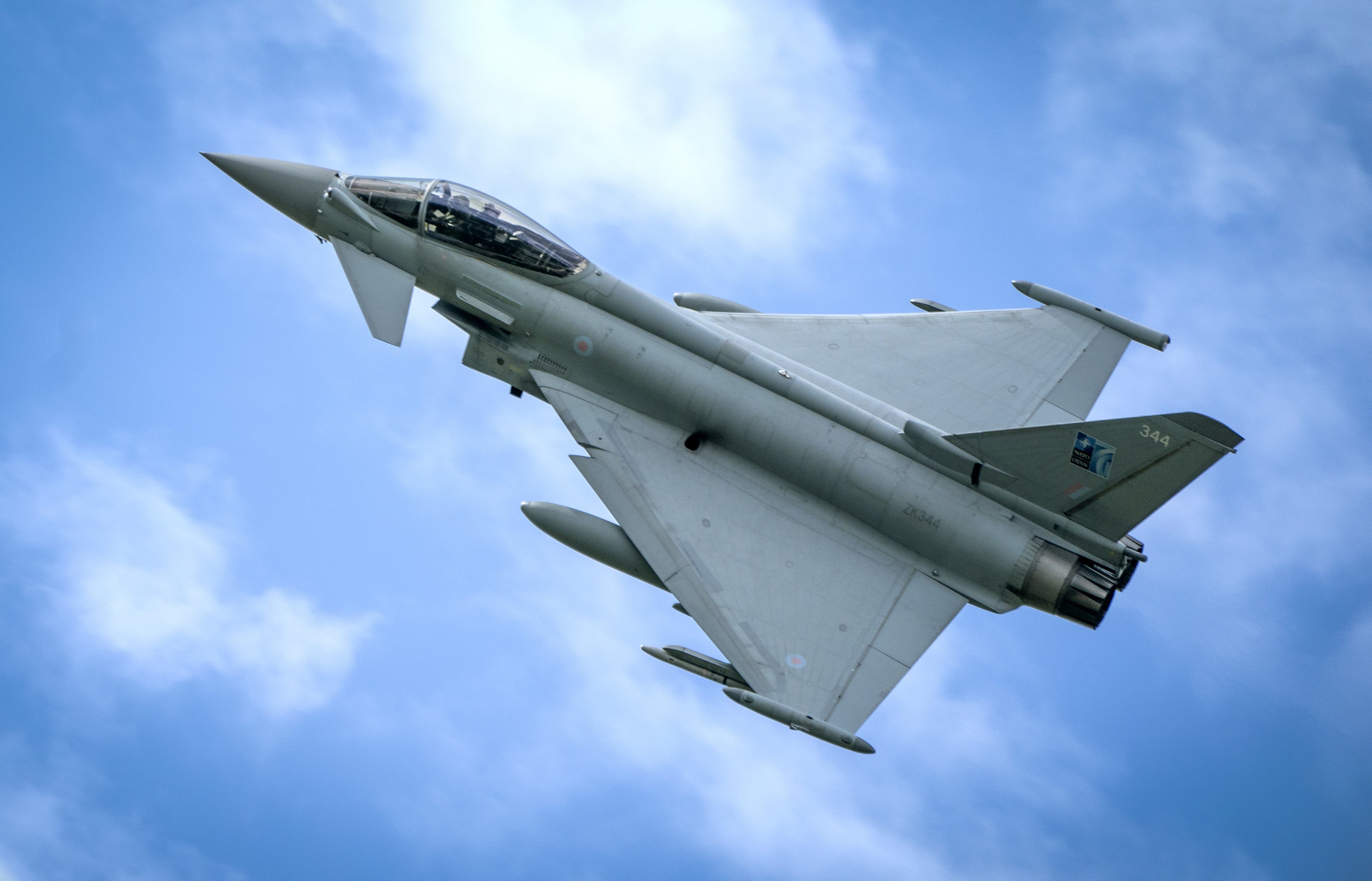 The Typhoon jets took off from RAF Coningsby in Lincolnshire (file image)