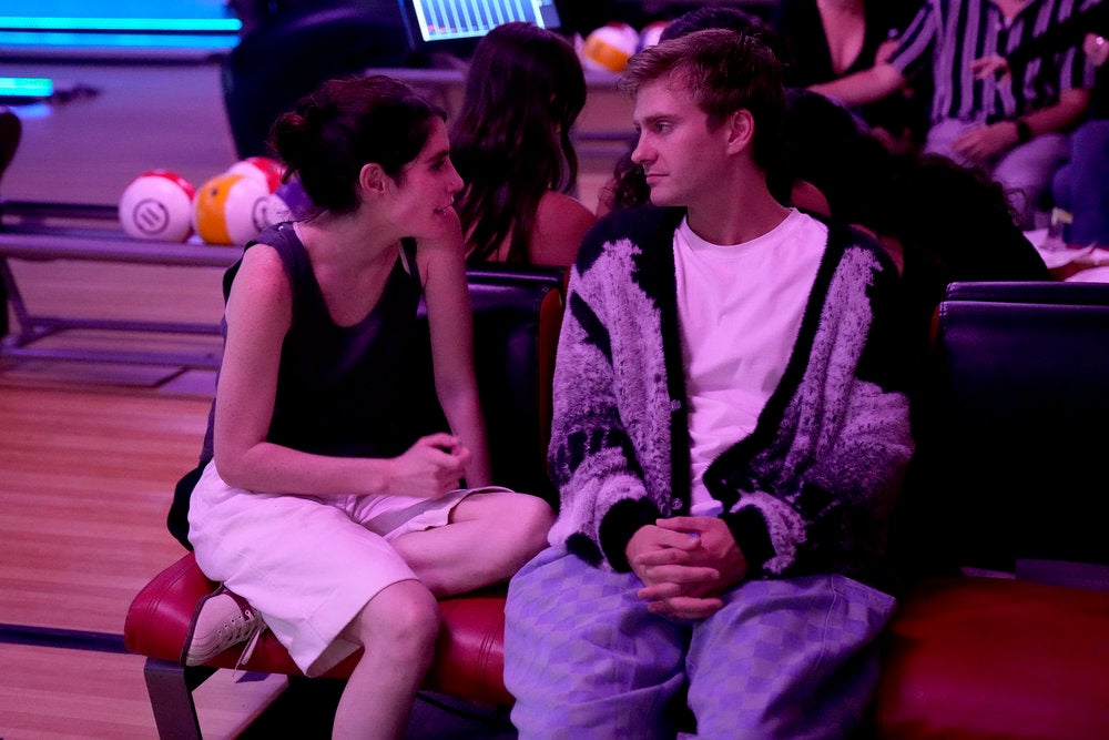 Georgia McCann and Charlie Zakkour bowling in 'Next Gen NYC'