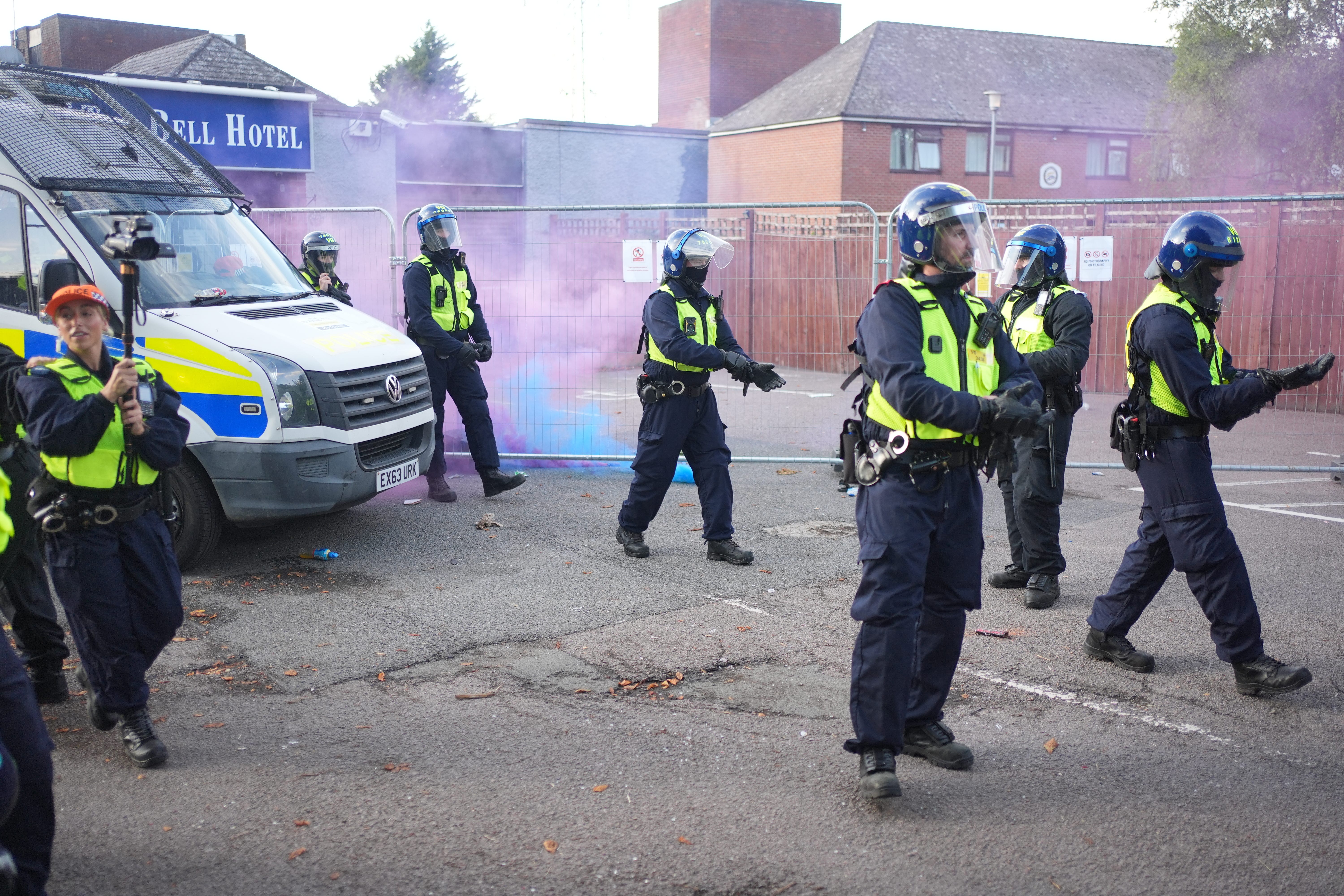 Police in riot gear during one of the previous violent protests