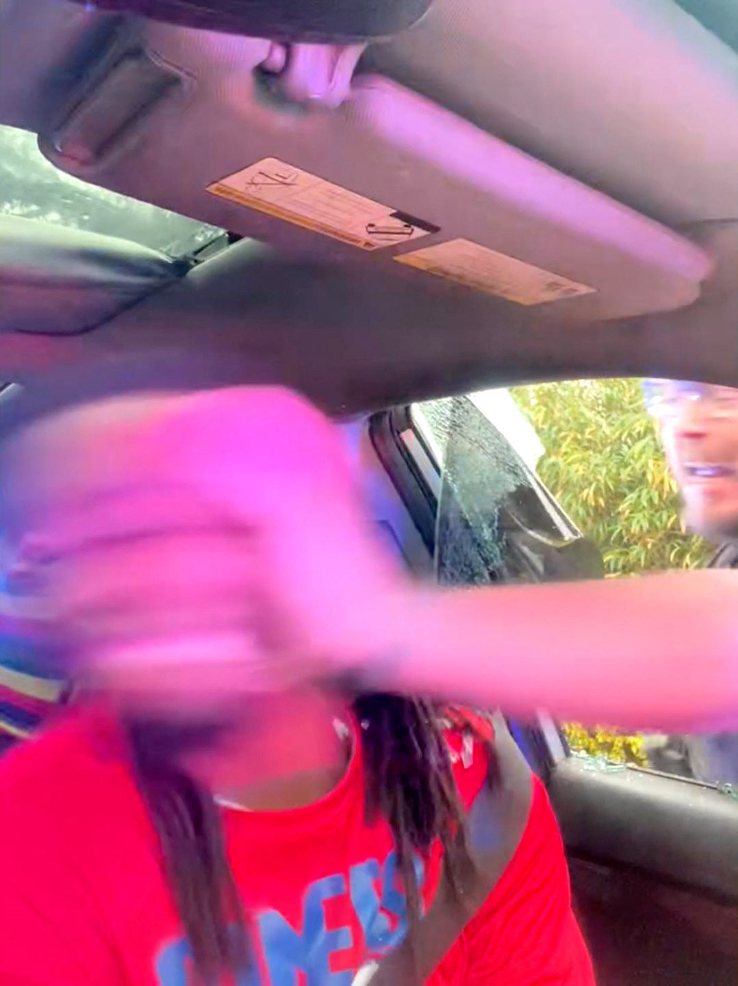 Video footage captured by McNeil on his cell phone showed an officer smashing his car window and punching him in the face before dragging him out of the vehicle