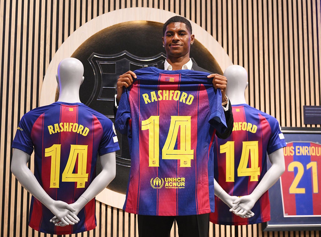 Rashford has joined Barcelona on a season-long loan with an option to buy