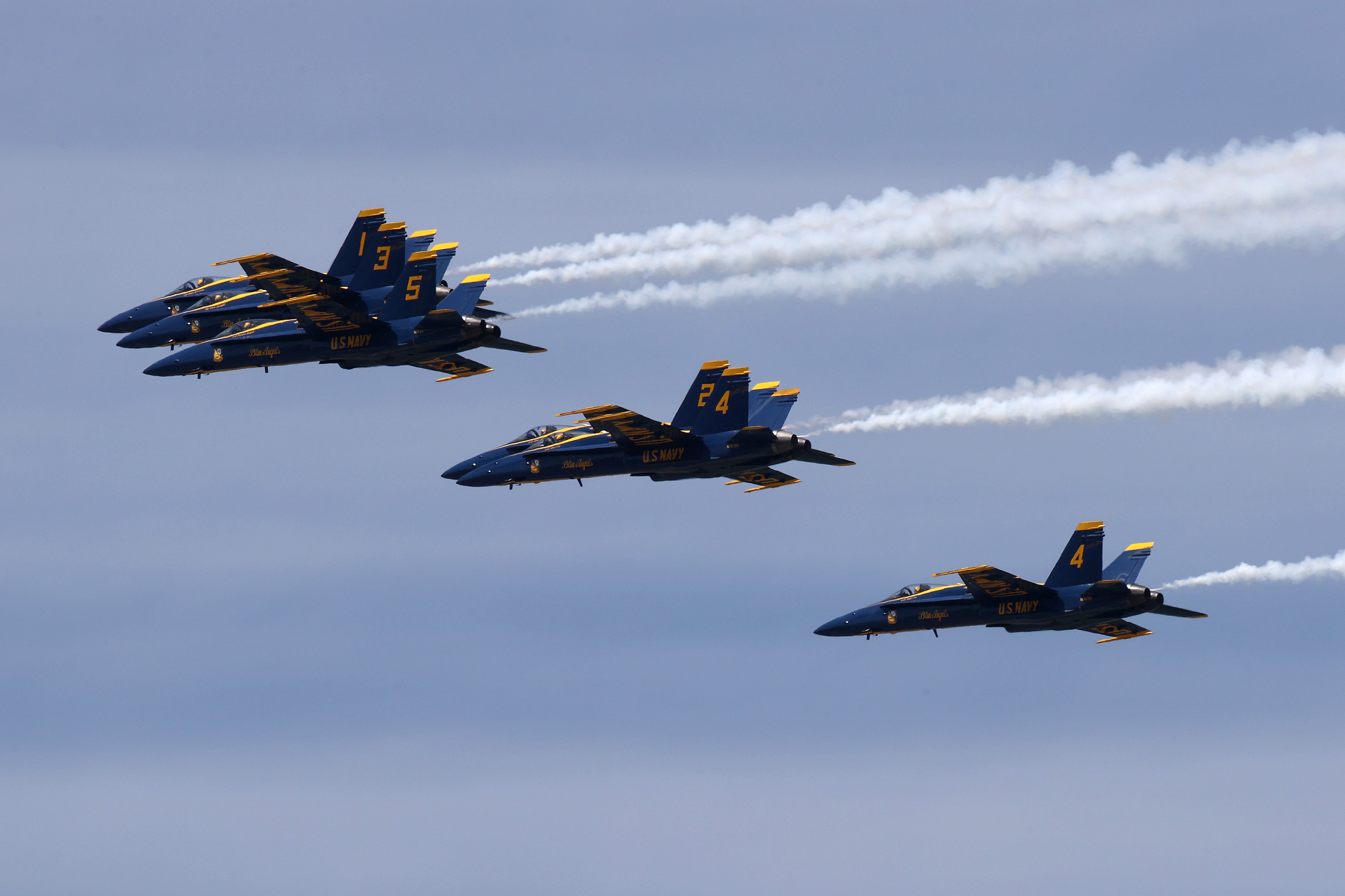 The Navy’s Blue Angels flight demonstration squadron has been performing shows across the country since 1946