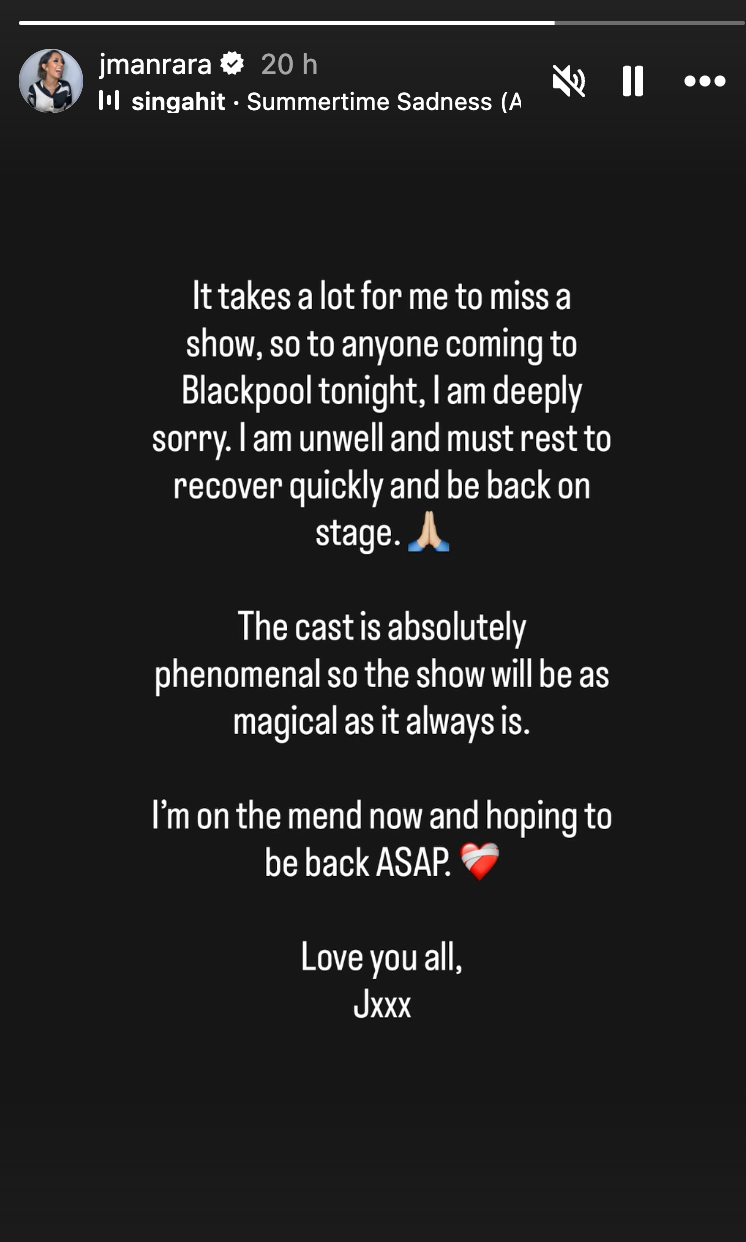 Janette Manrara's statement on Instagram