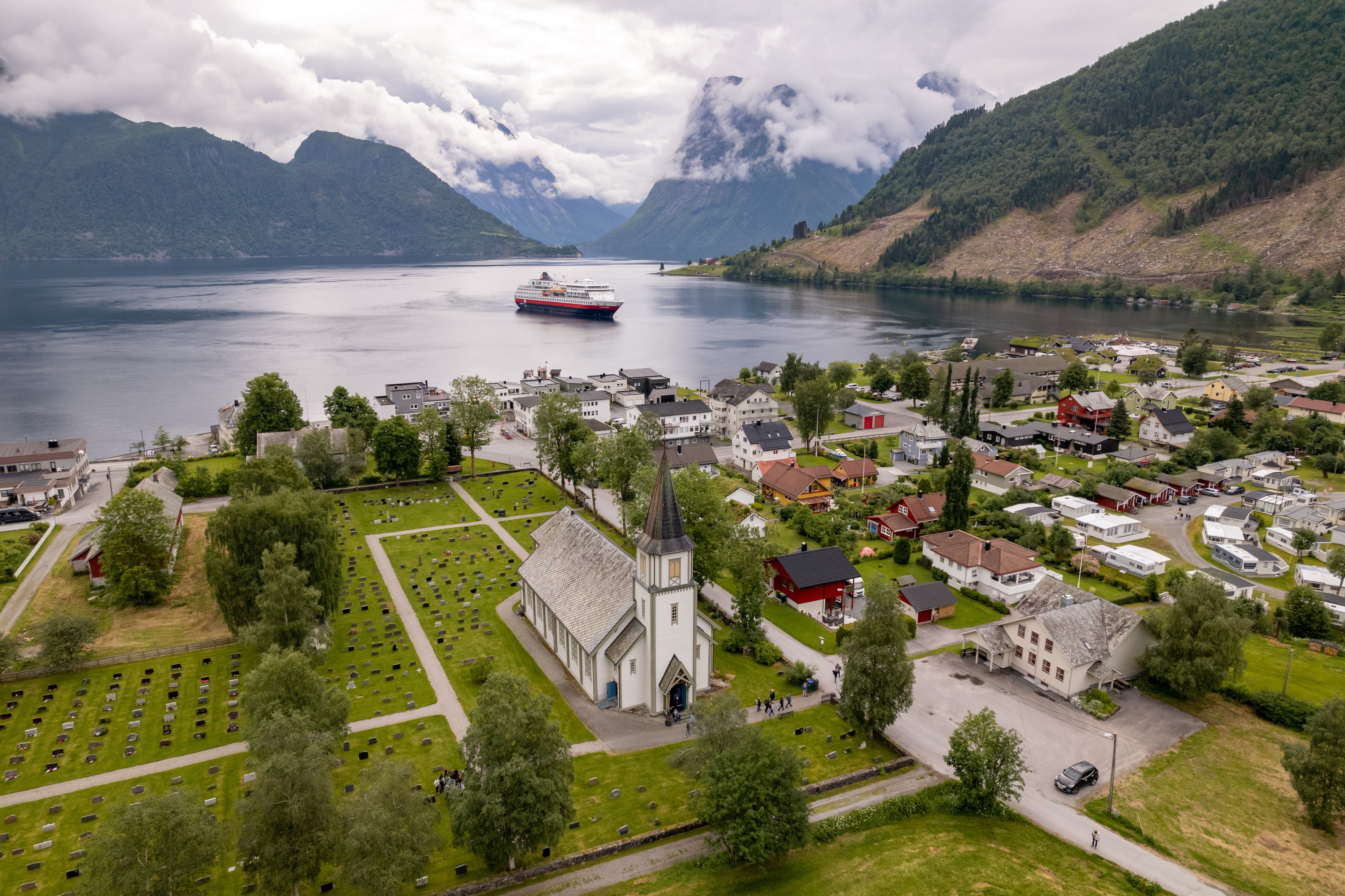 The Hurtigruten sailings will stop in Træna, Bessaker, and Sæbø (pictured here)