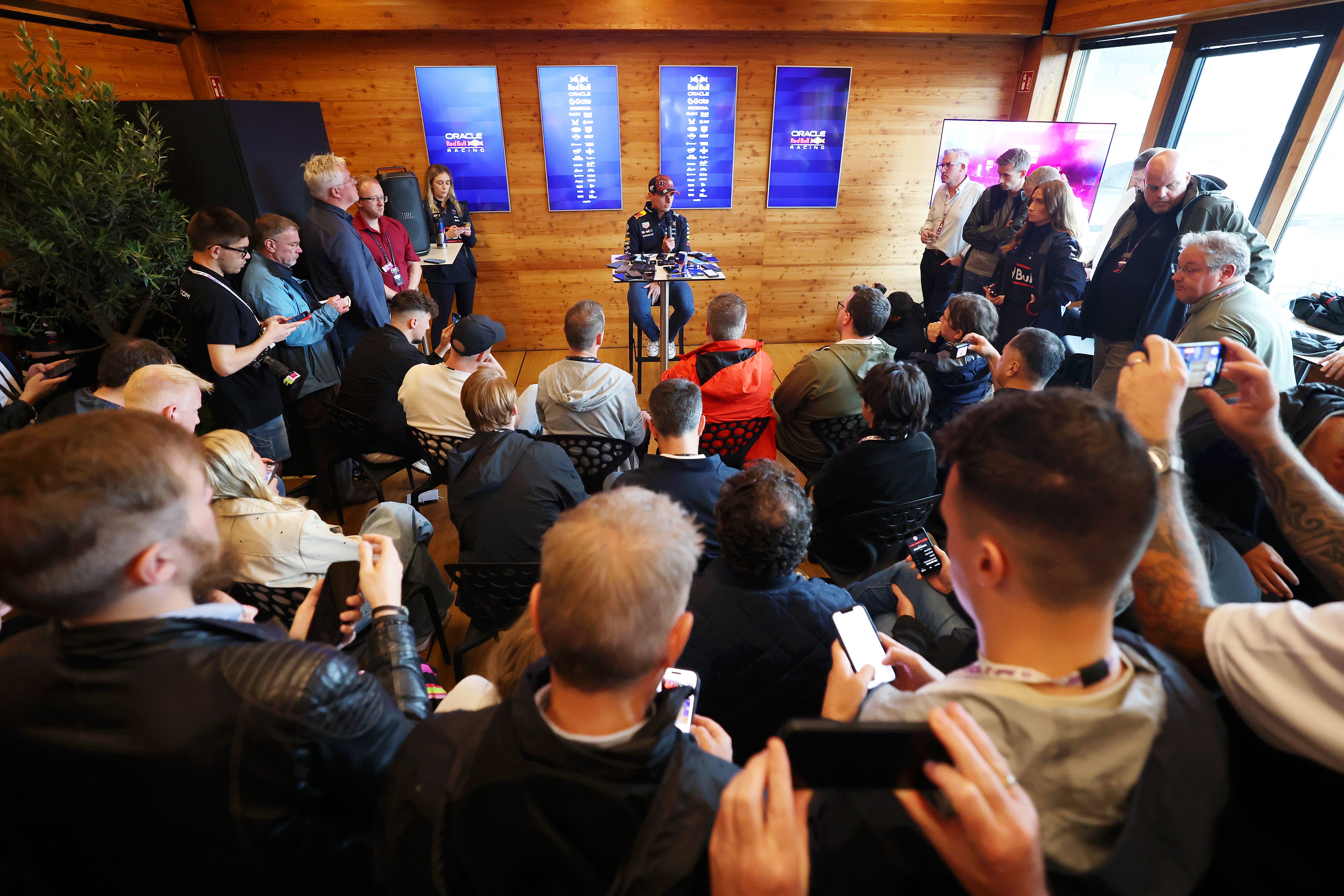 Max Verstappen at his media session on Thursday in Spa-Francorchamps