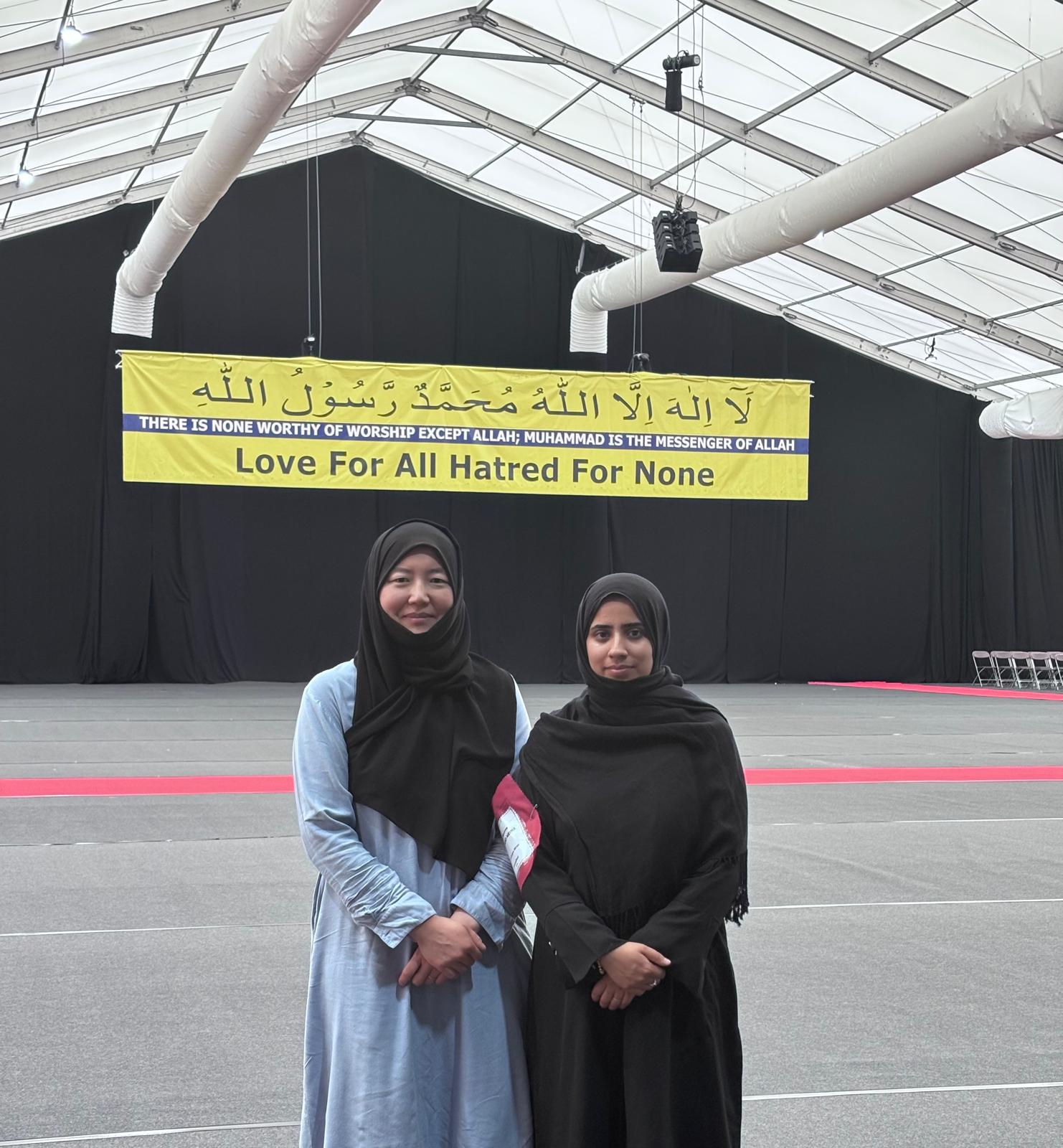 Munazzah Chou (left) with Iffat Mirza-Rashid, who described the hijab as making a ‘statement about who you are’